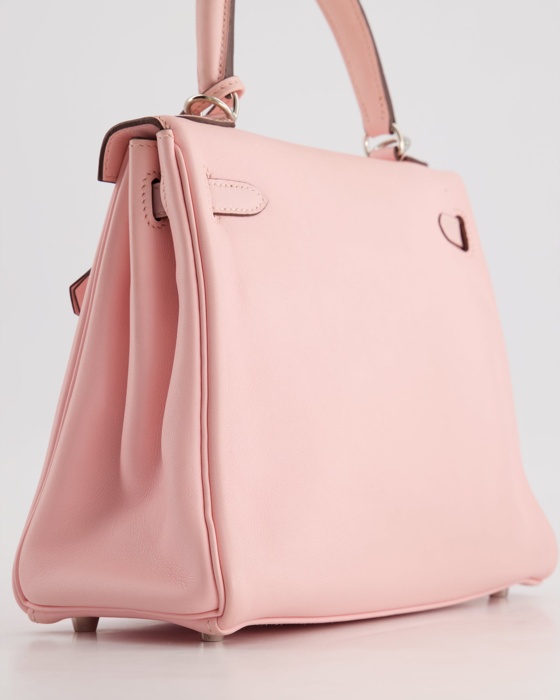 Hermes Kelly Bag 25cm Retourne in Rose Sakura Swift Leather with Palladium Hardware