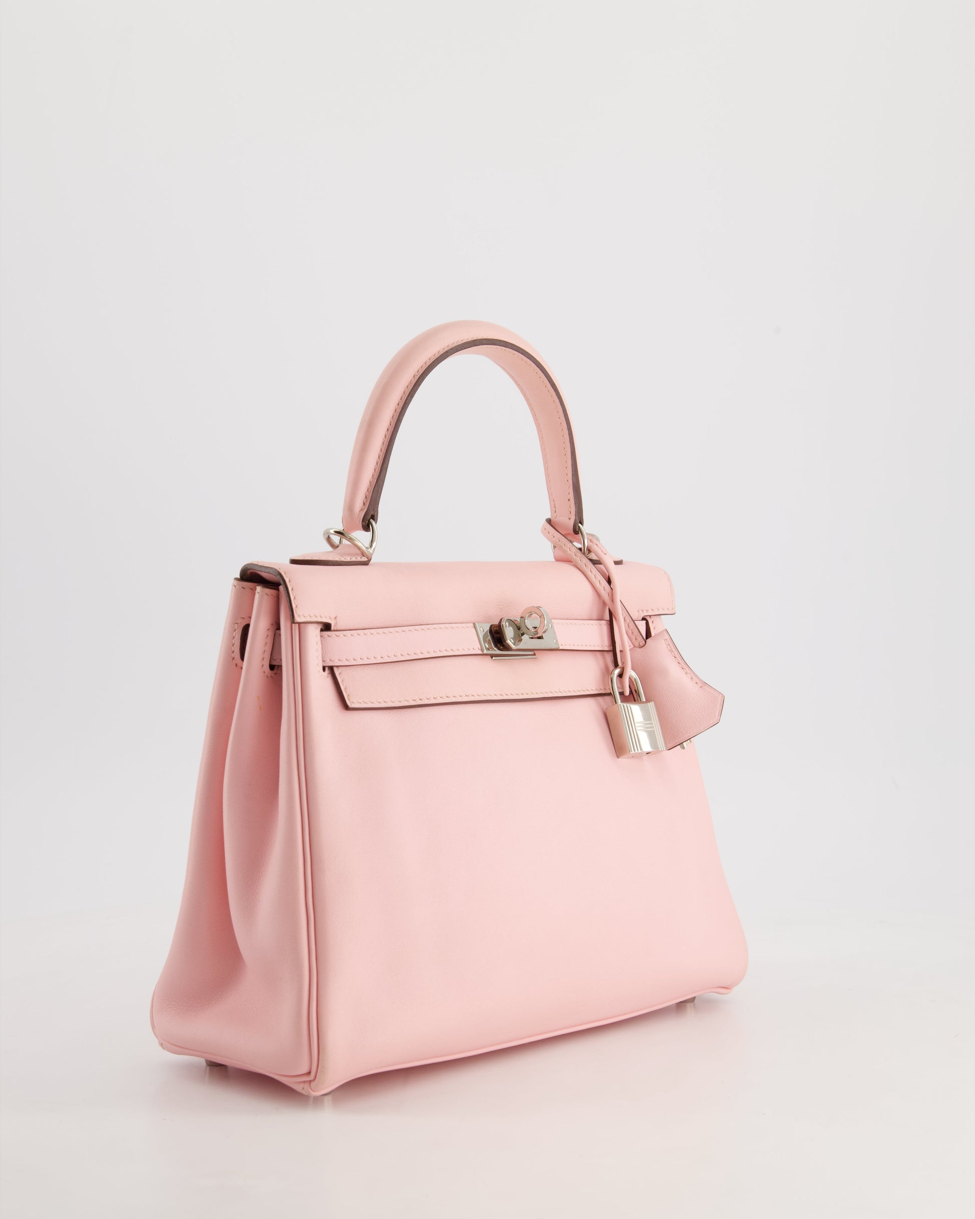 Hermes Kelly Bag 25cm Retourne in Rose Sakura Swift Leather with Palladium Hardware