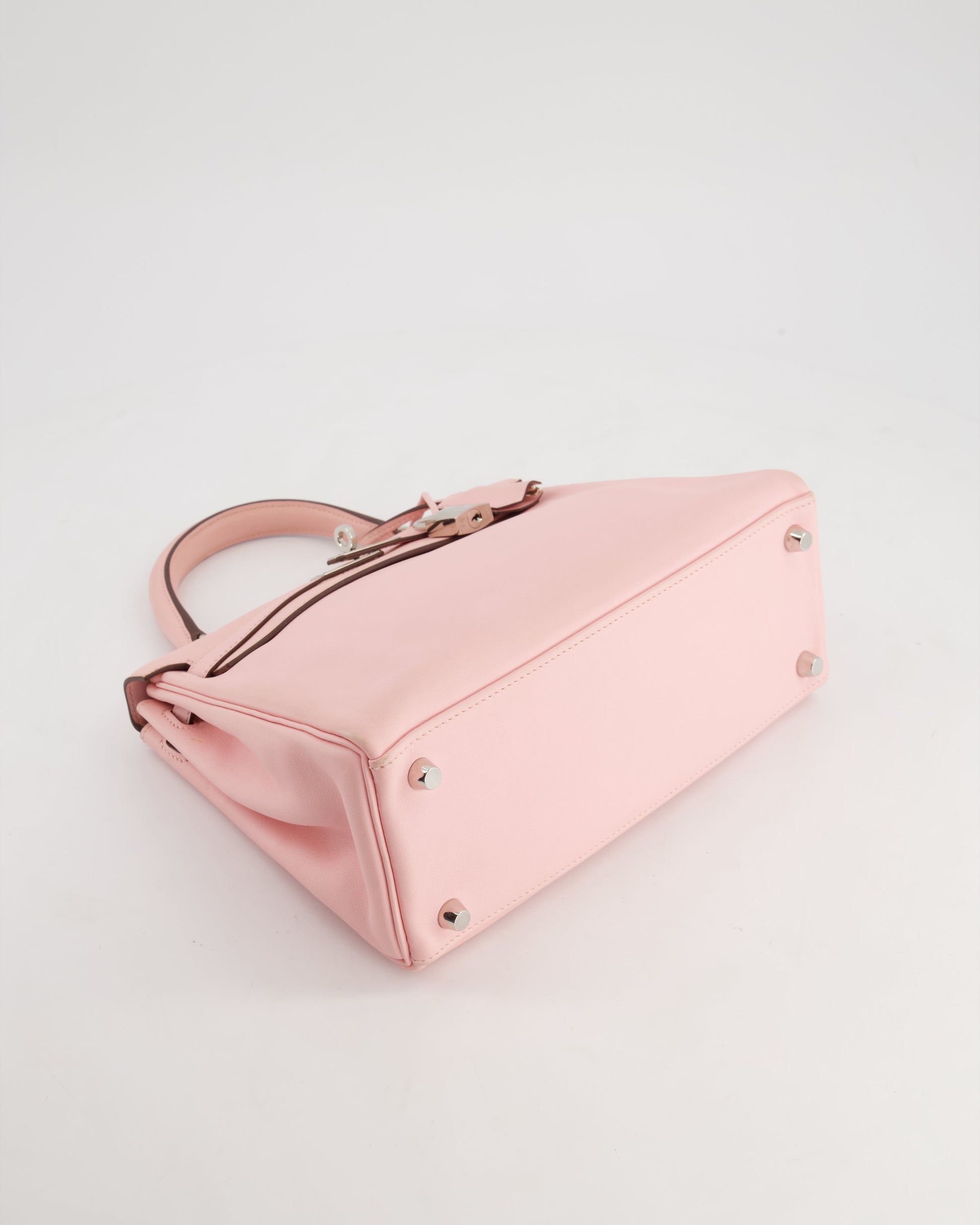 Hermes Kelly Bag 25cm Retourne in Rose Sakura Swift Leather with Palladium Hardware