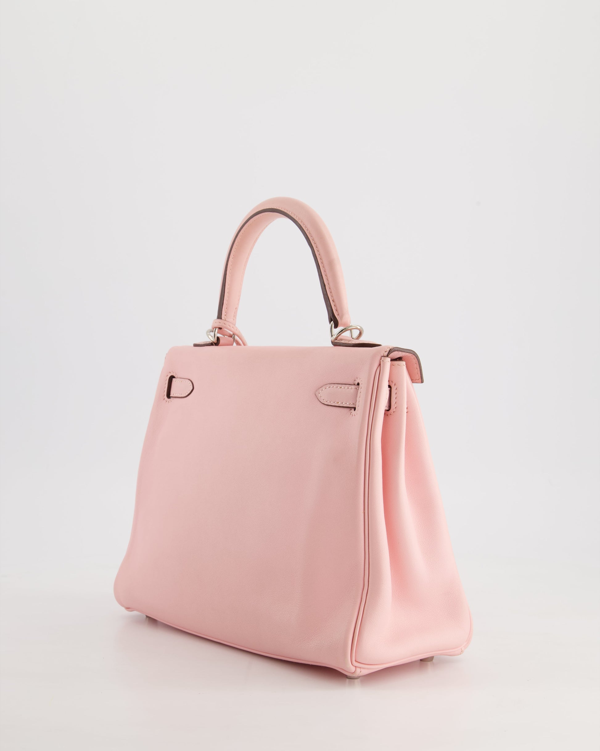 Hermes Kelly Bag 25cm Retourne in Rose Sakura Swift Leather with Palladium Hardware
