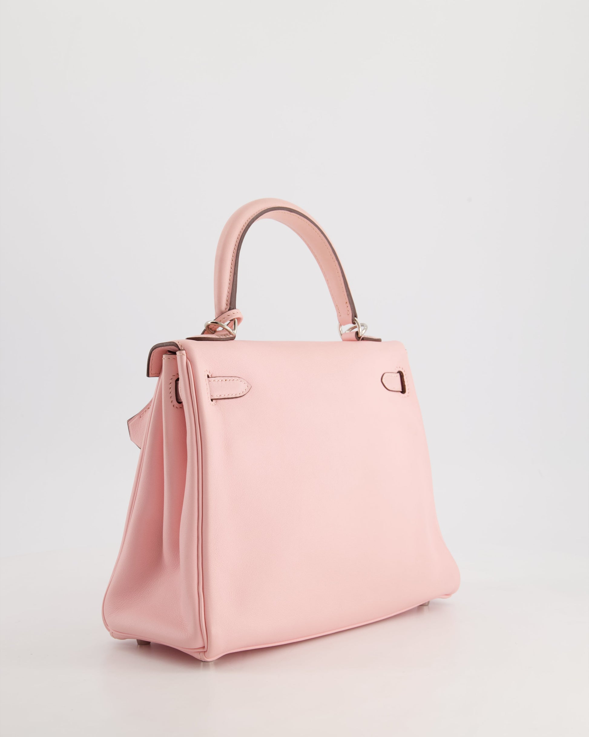 Hermes Kelly Bag 25cm Retourne in Rose Sakura Swift Leather with Palladium Hardware