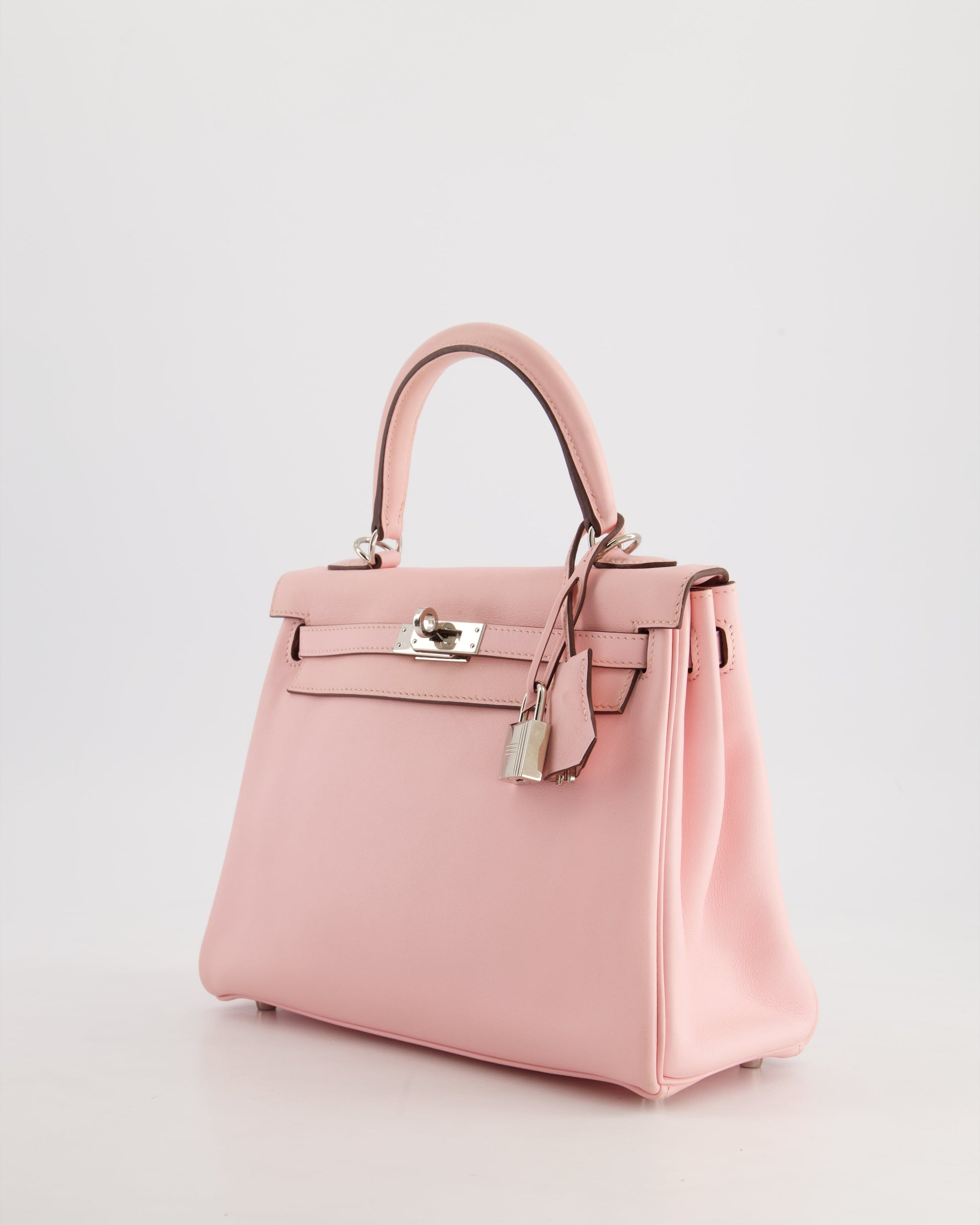 Hermes Kelly Bag 25cm Retourne in Rose Sakura Swift Leather with Palladium Hardware