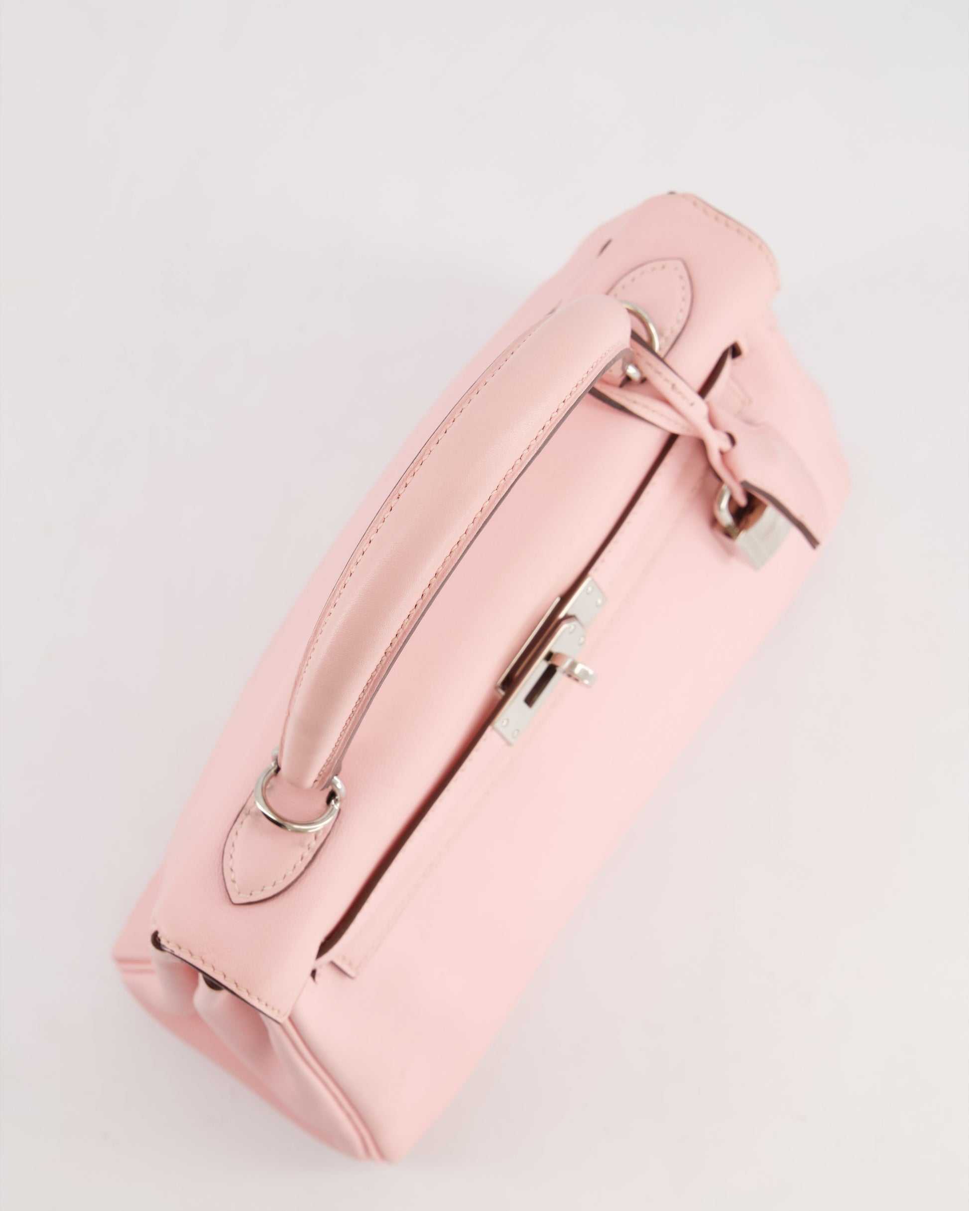 Hermes Kelly Bag 25cm Retourne in Rose Sakura Swift Leather with Palladium Hardware