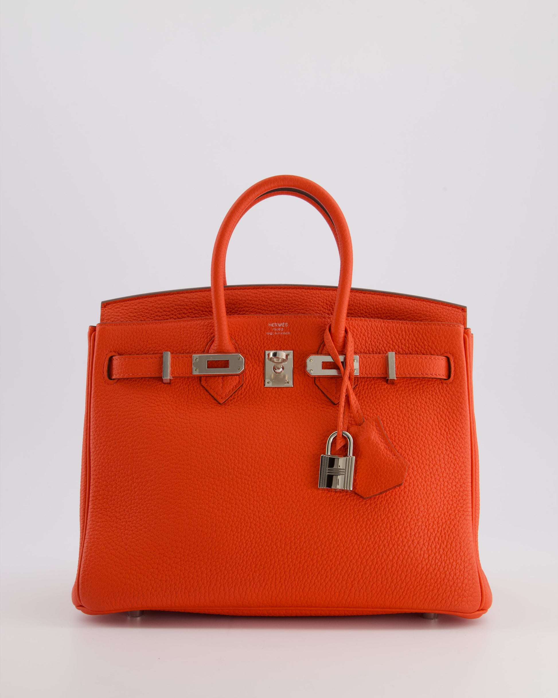 Hermes Birkin 25cm Bag in Capucine Togo Leather and Palladium Hardware
