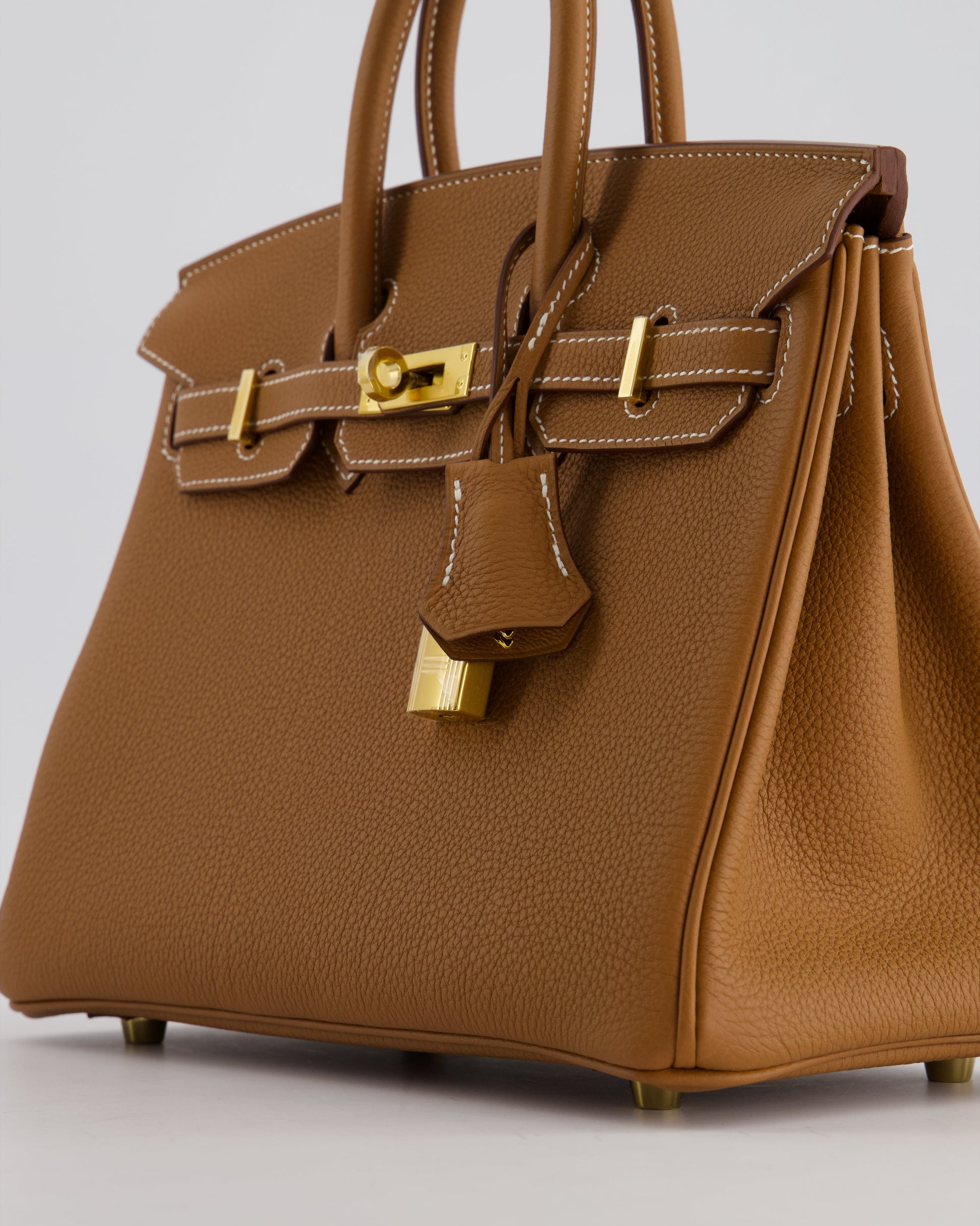 Hermes Birkin 25cm Retourne Bag in Gold Togo Leather with Gold Hardware