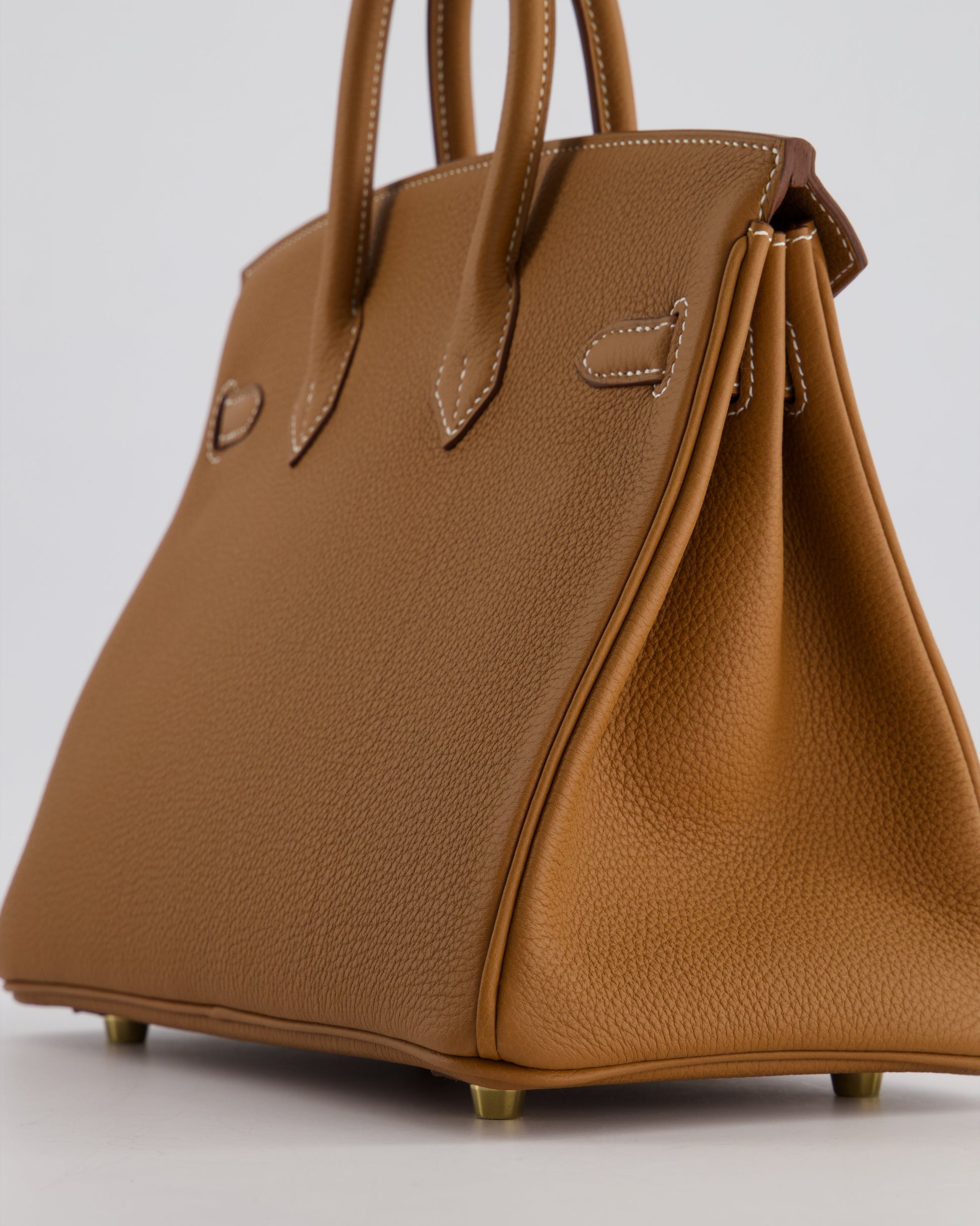 Hermes Birkin 25cm Retourne Bag in Gold Togo Leather with Gold Hardware