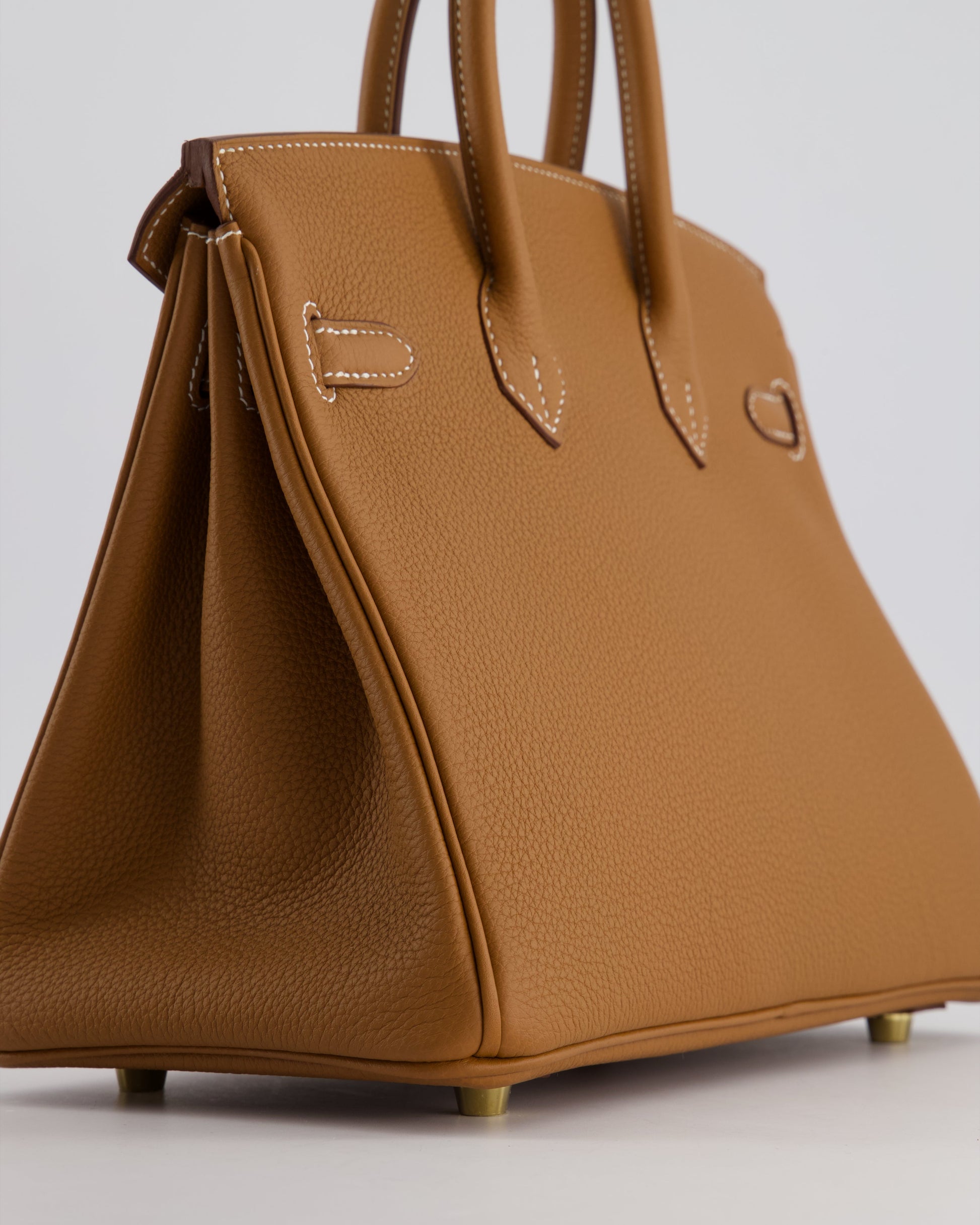 Hermes Birkin 25cm Retourne Bag in Gold Togo Leather with Gold Hardware
