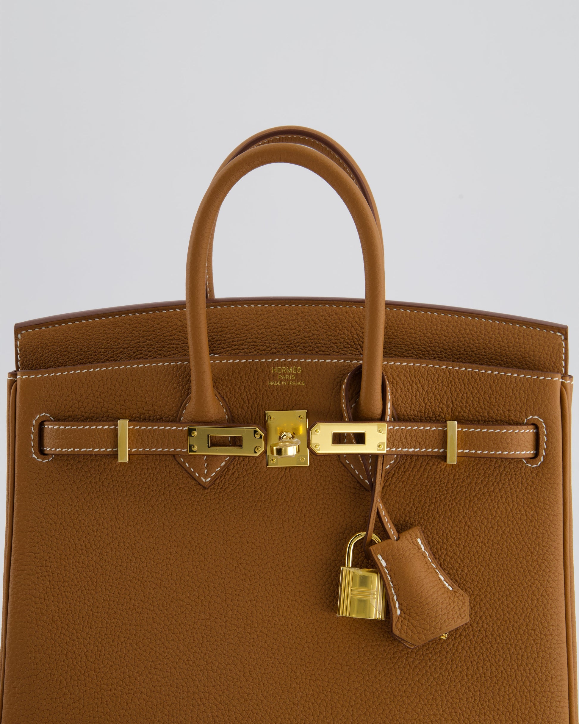 Hermes Birkin 25cm Retourne Bag in Gold Togo Leather with Gold Hardware