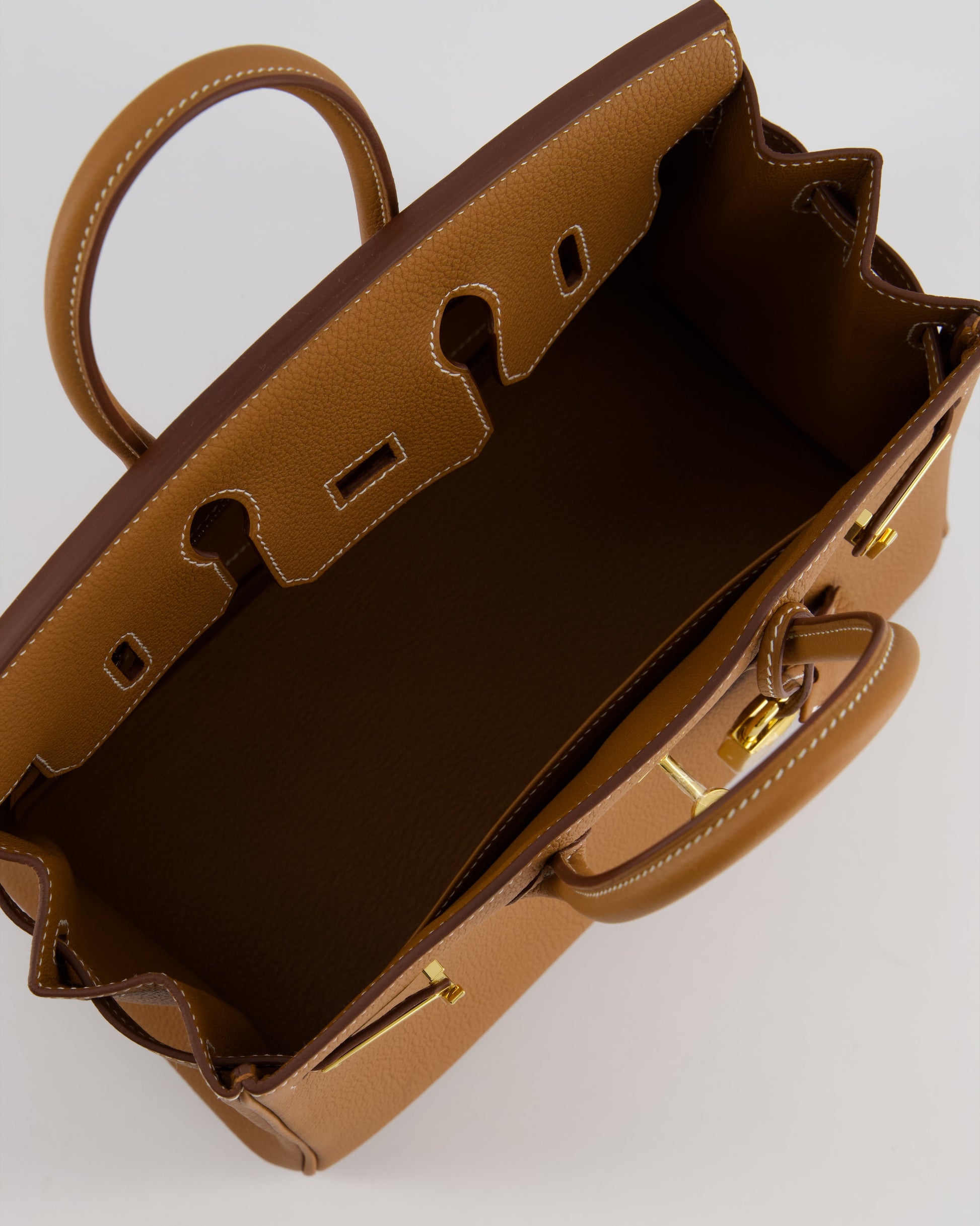 Hermes Birkin 25cm Retourne Bag in Gold Togo Leather with Gold Hardware