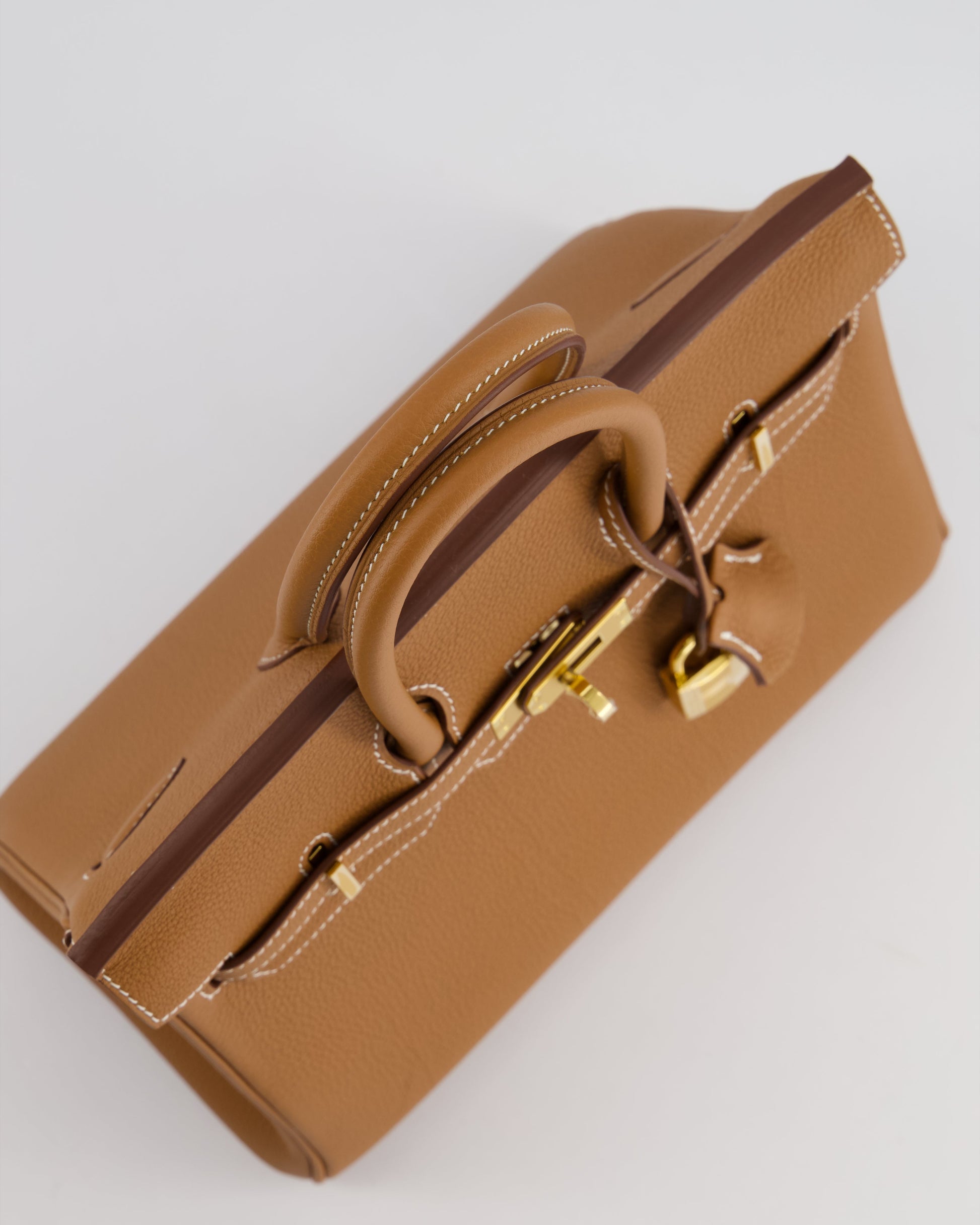 Hermes Birkin 25cm Retourne Bag in Gold Togo Leather with Gold Hardware