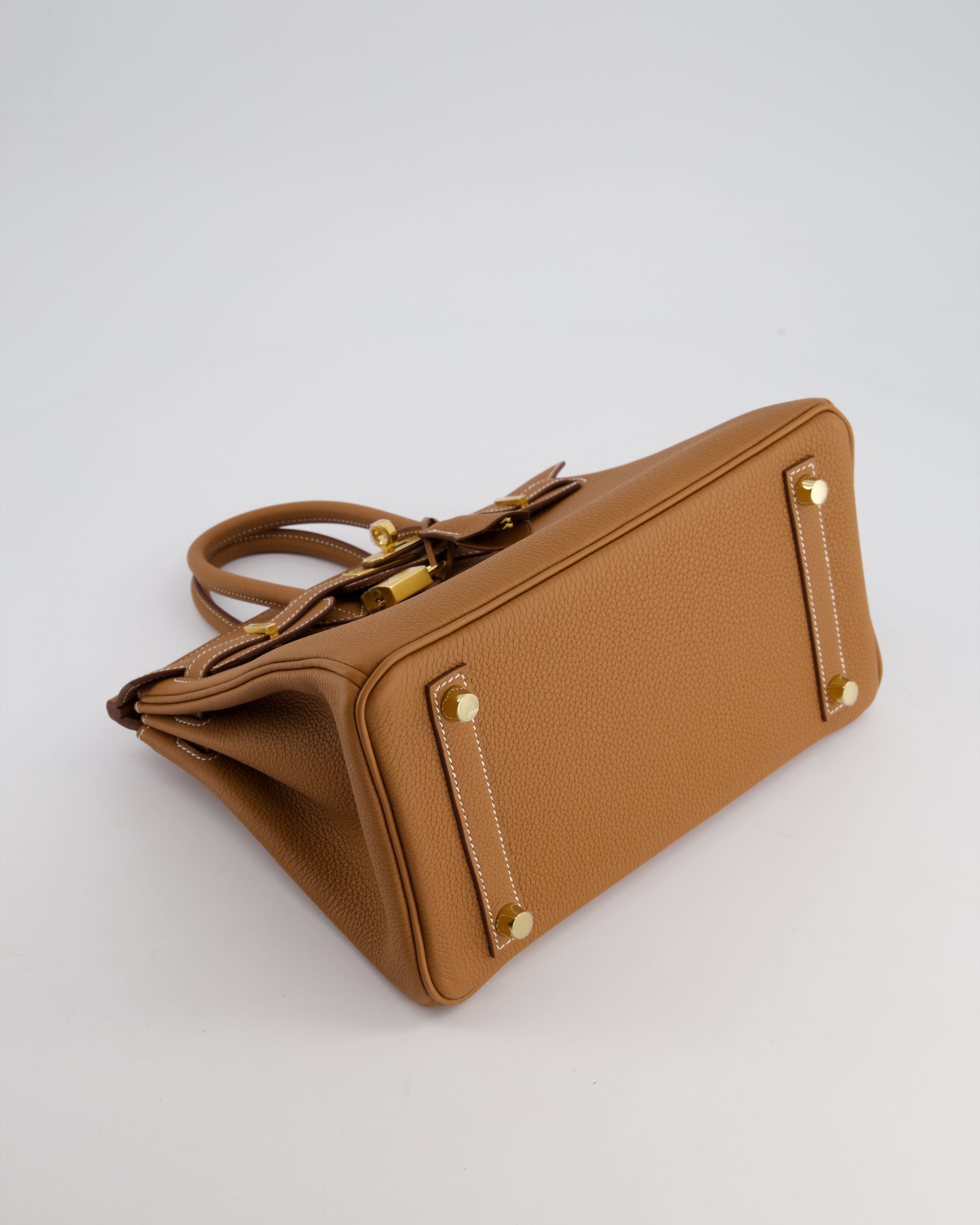 Hermes Birkin 25cm Retourne Bag in Gold Togo Leather with Gold Hardware