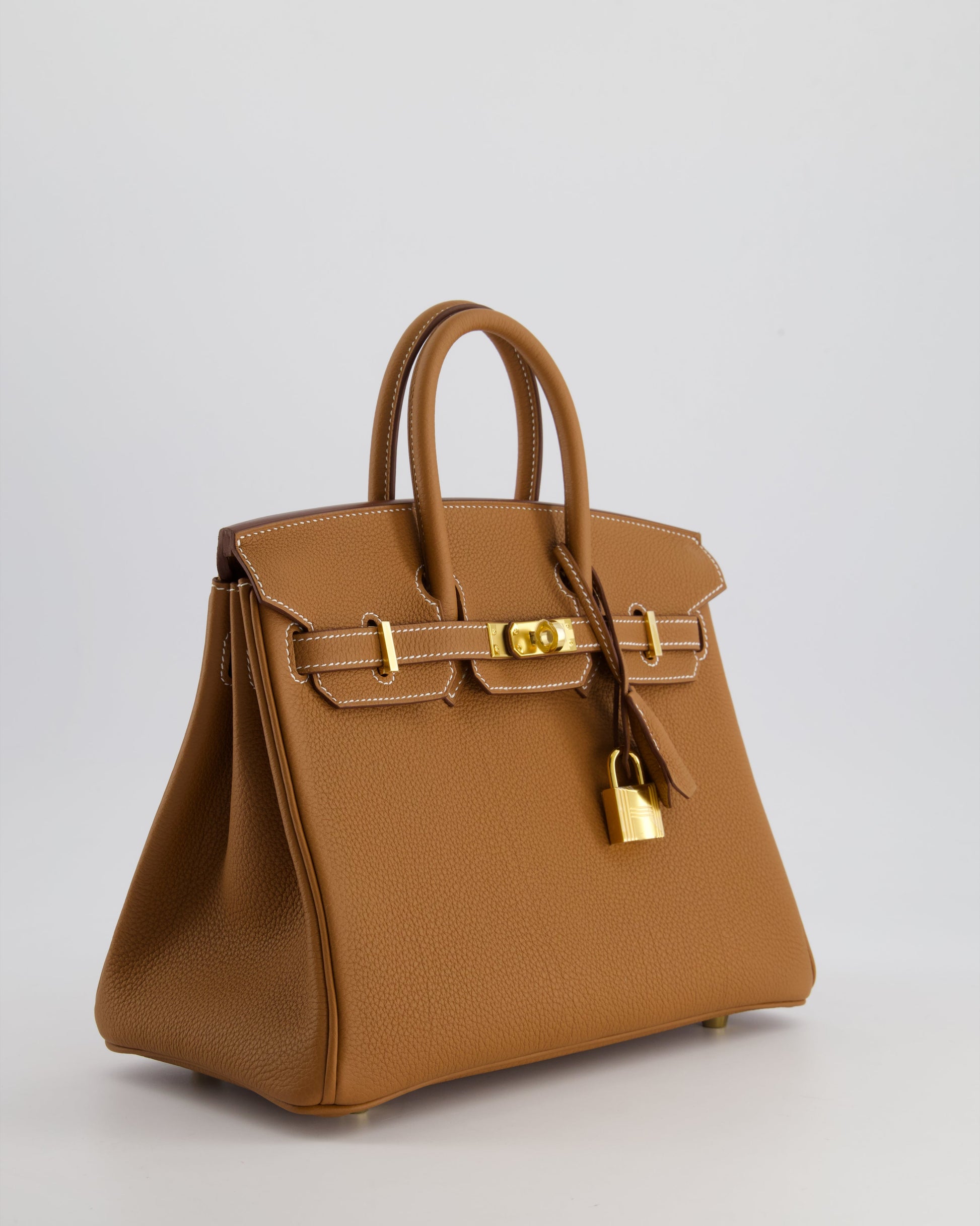 Hermes Birkin 25cm Retourne Bag in Gold Togo Leather with Gold Hardware