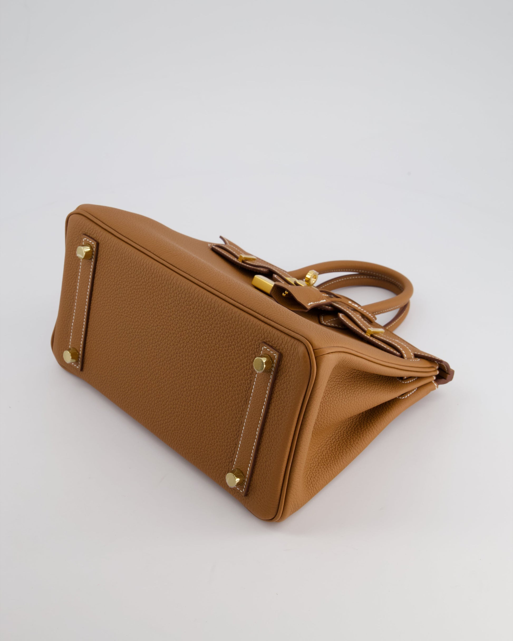 Hermes Birkin 25cm Retourne Bag in Gold Togo Leather with Gold Hardware