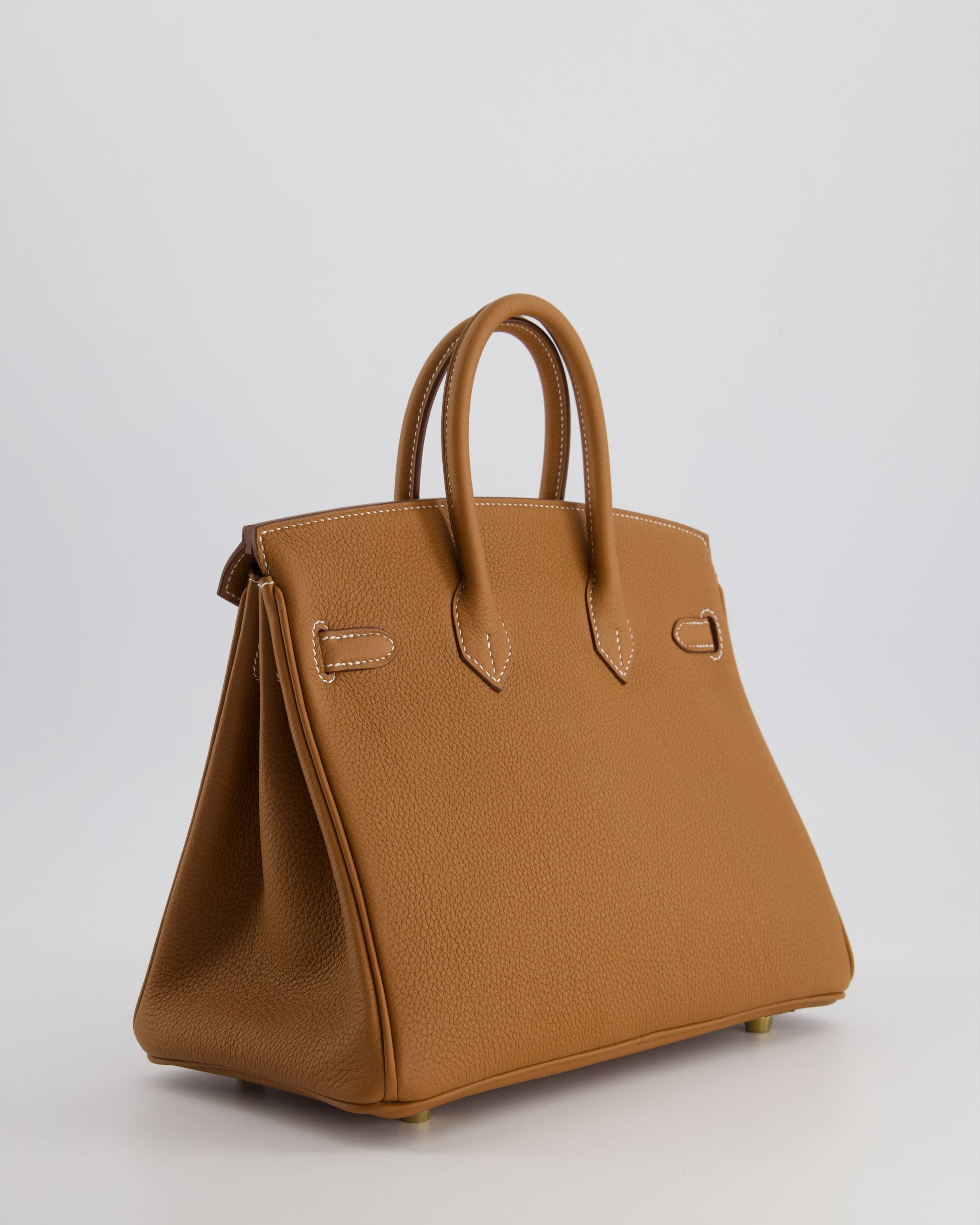 Hermes Birkin 25cm Retourne Bag in Gold Togo Leather with Gold Hardware
