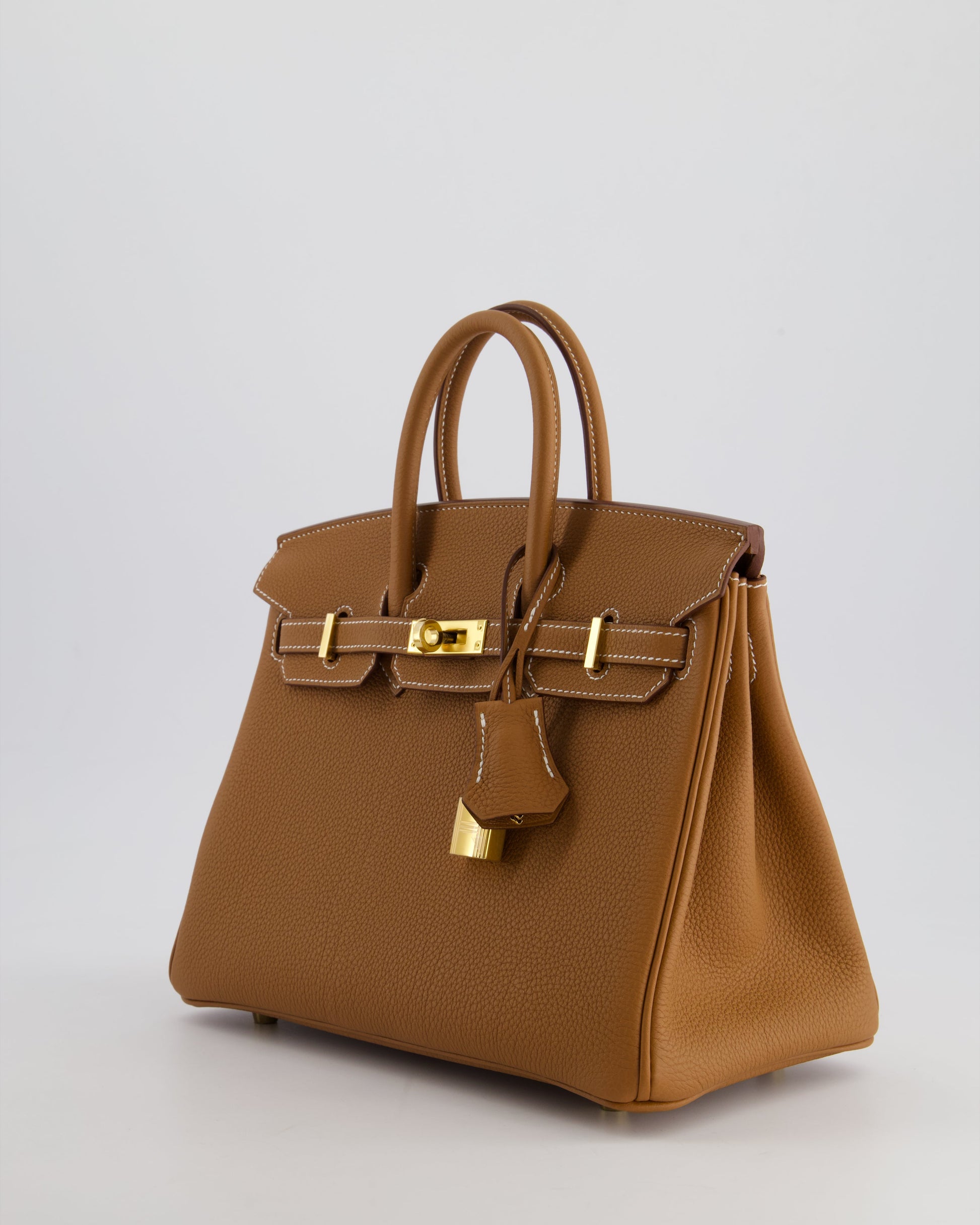 Hermes Birkin 25cm Retourne Bag in Gold Togo Leather with Gold Hardware