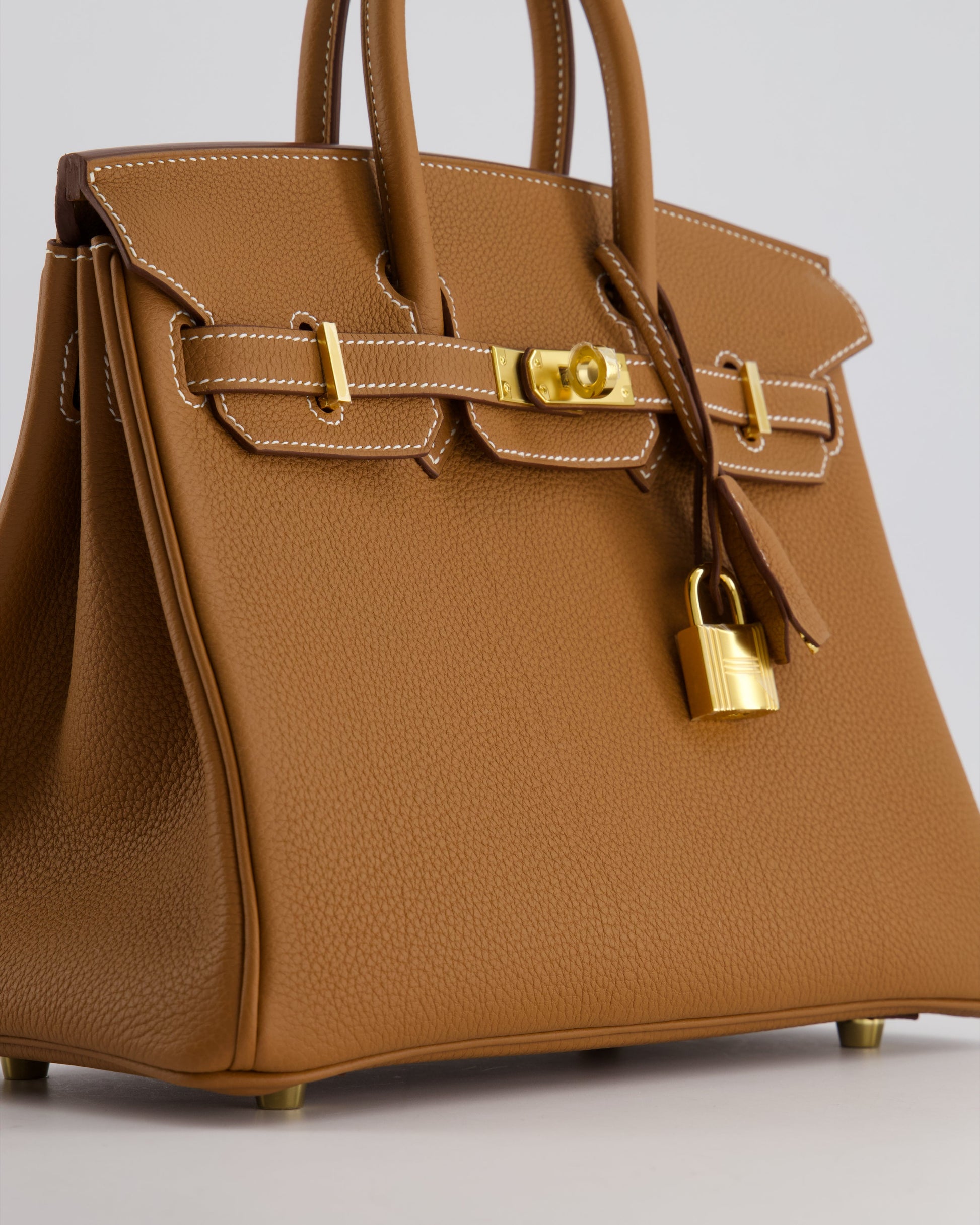 Hermes Birkin 25cm Retourne Bag in Gold Togo Leather with Gold Hardware