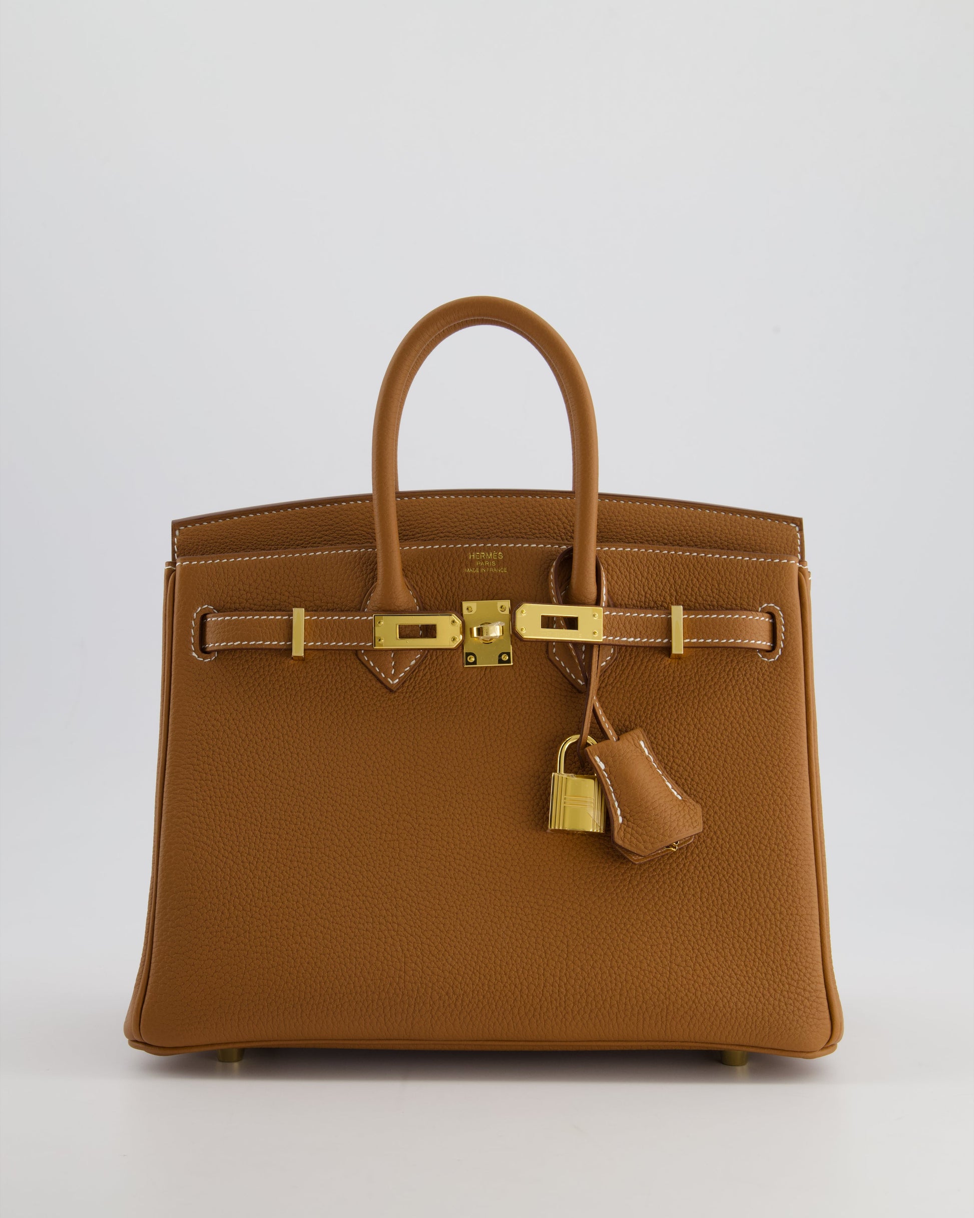 Hermes Birkin 25cm Retourne Bag in Gold Togo Leather with Gold Hardware
