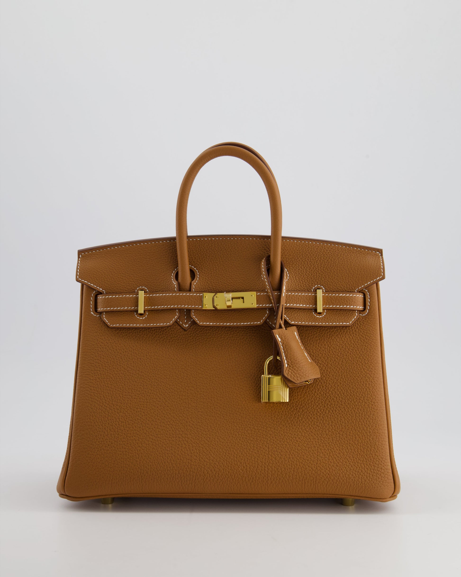 Hermes Birkin 25cm Retourne Bag in Gold Togo Leather with Gold Hardware