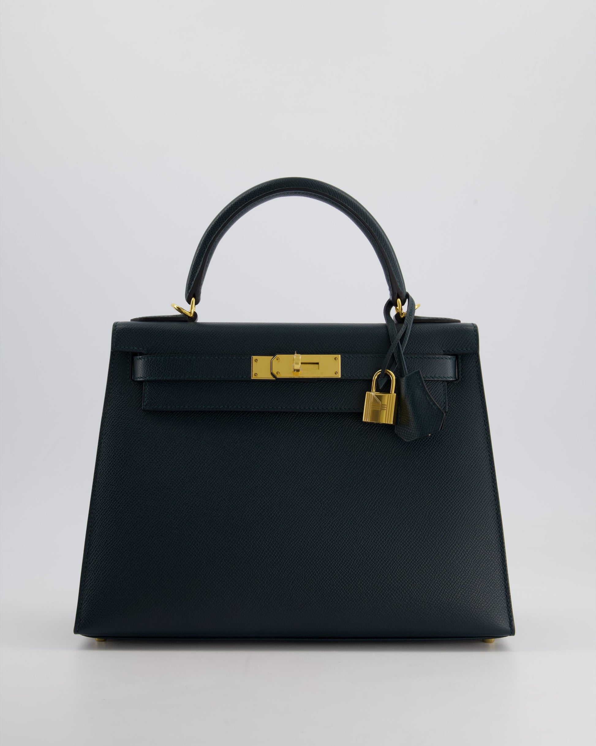 Hermes Kelly 28cm Bag in Vert Cypress Epsom Leather with Gold Hardware