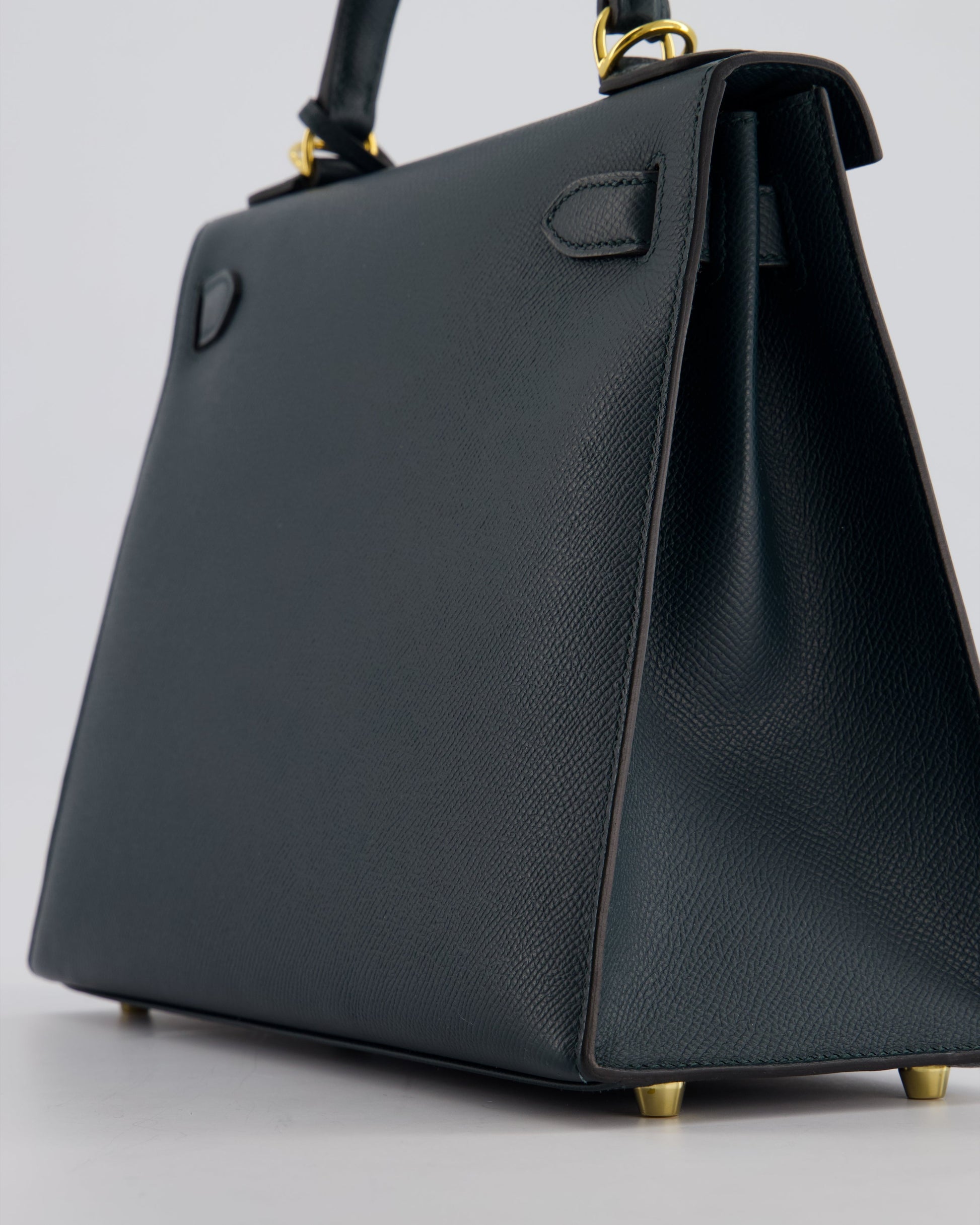 Hermes Kelly 28cm Bag in Vert Cypress Epsom Leather with Gold Hardware