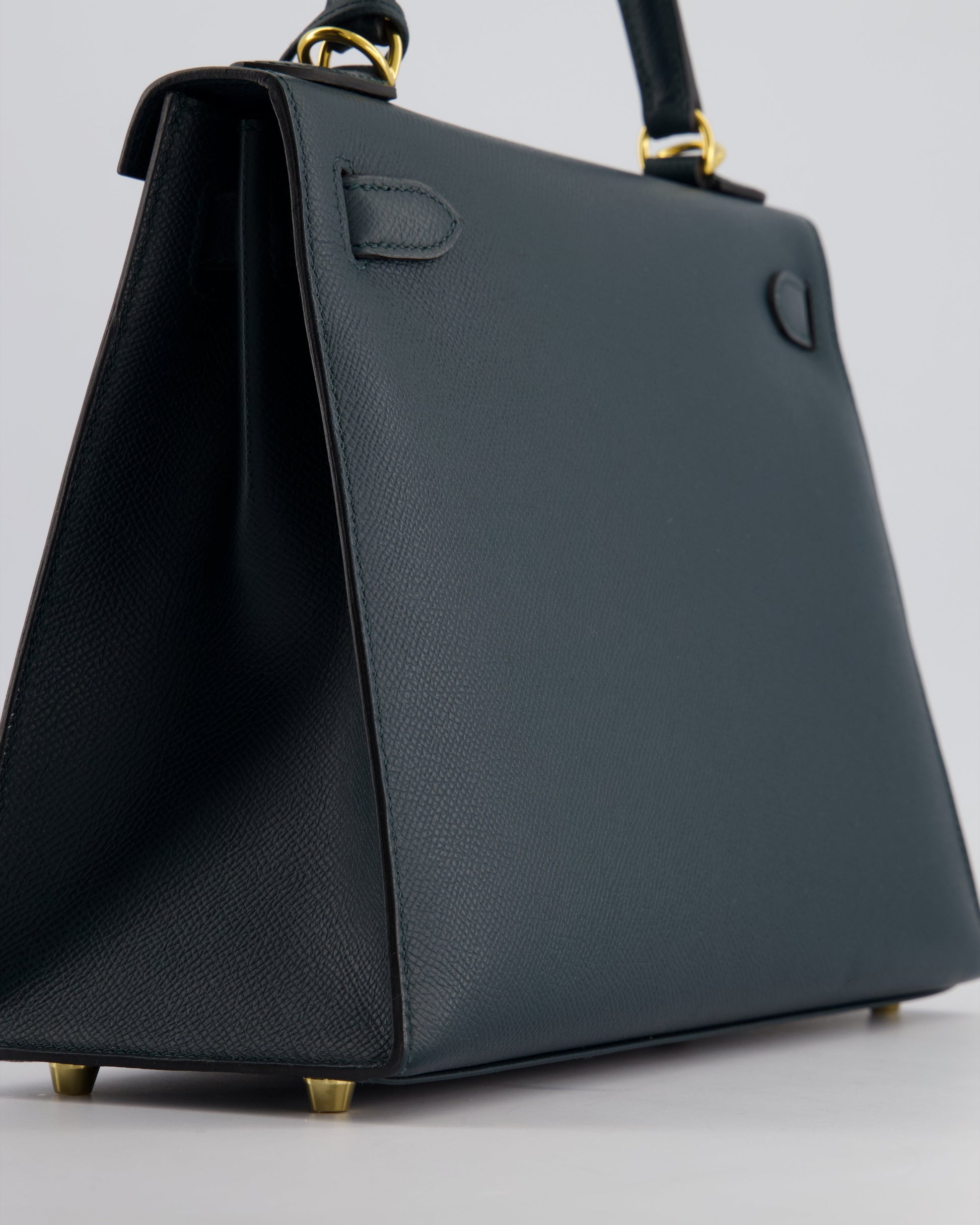 Hermes Kelly 28cm Bag in Vert Cypress Epsom Leather with Gold Hardware