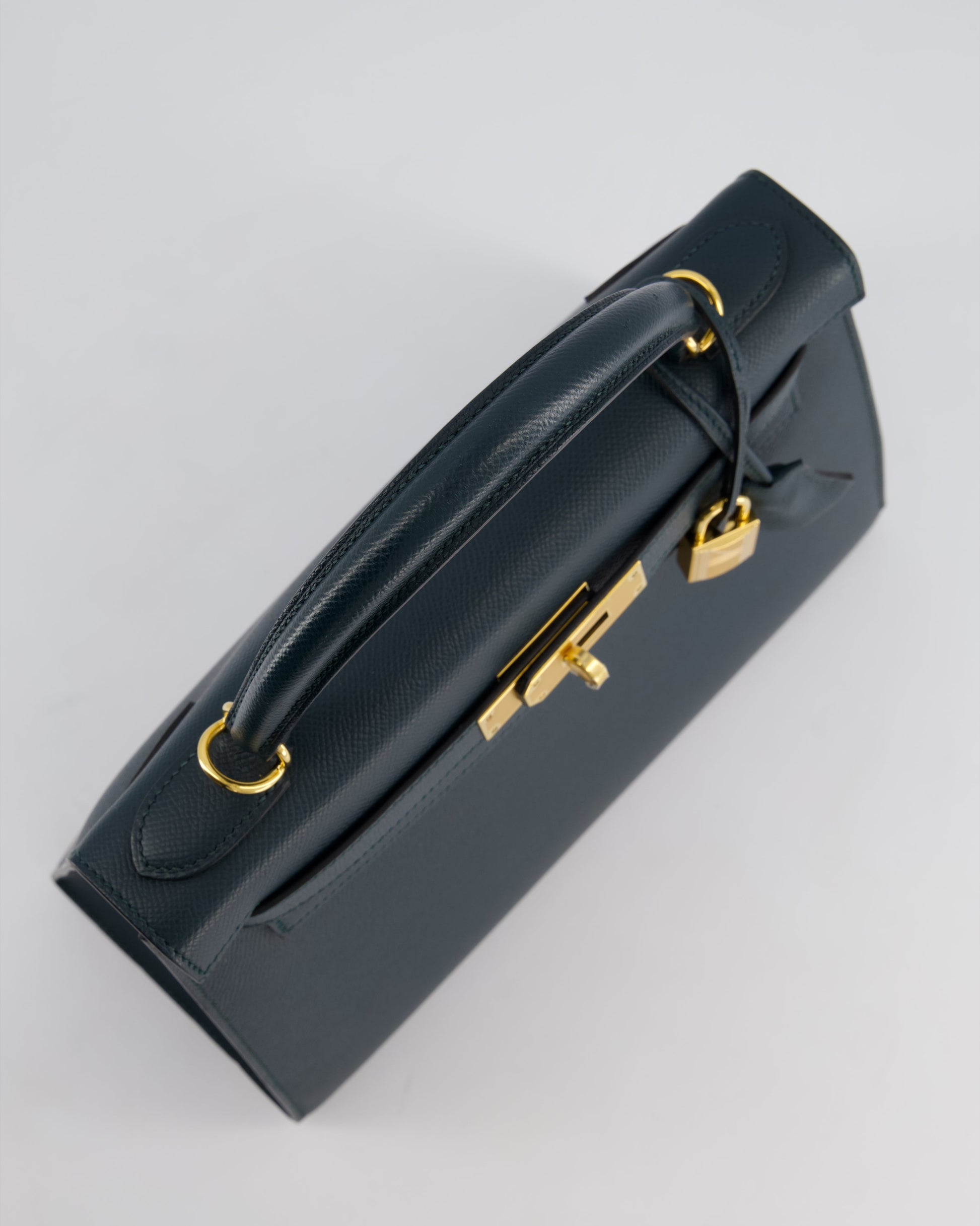 Hermes Kelly 28cm Bag in Vert Cypress Epsom Leather with Gold Hardware