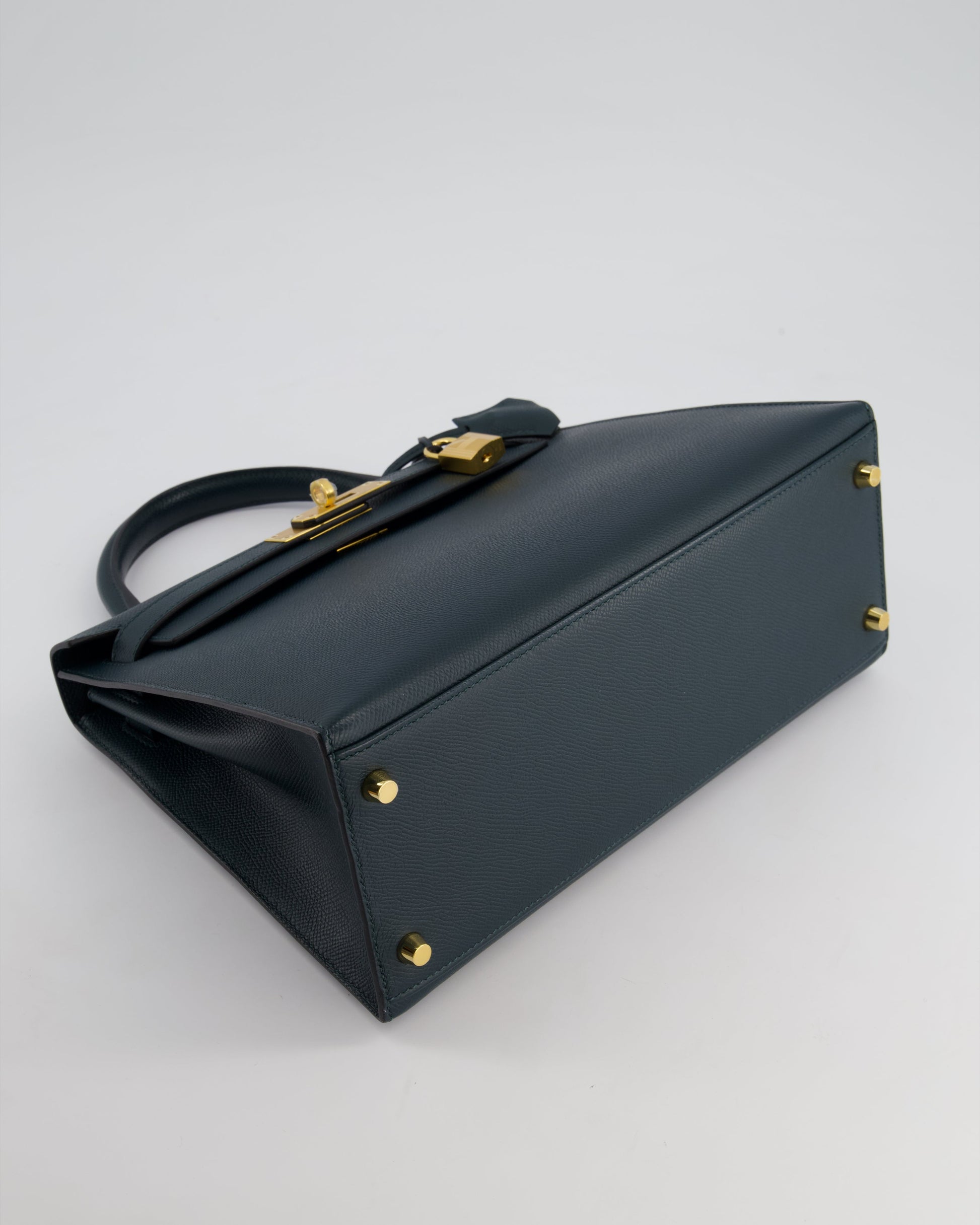 Hermes Kelly 28cm Bag in Vert Cypress Epsom Leather with Gold Hardware