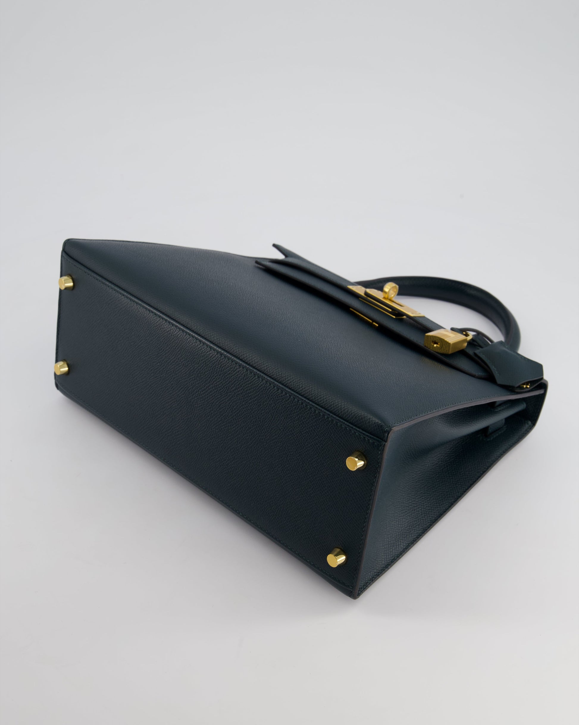 Hermes Kelly 28cm Bag in Vert Cypress Epsom Leather with Gold Hardware