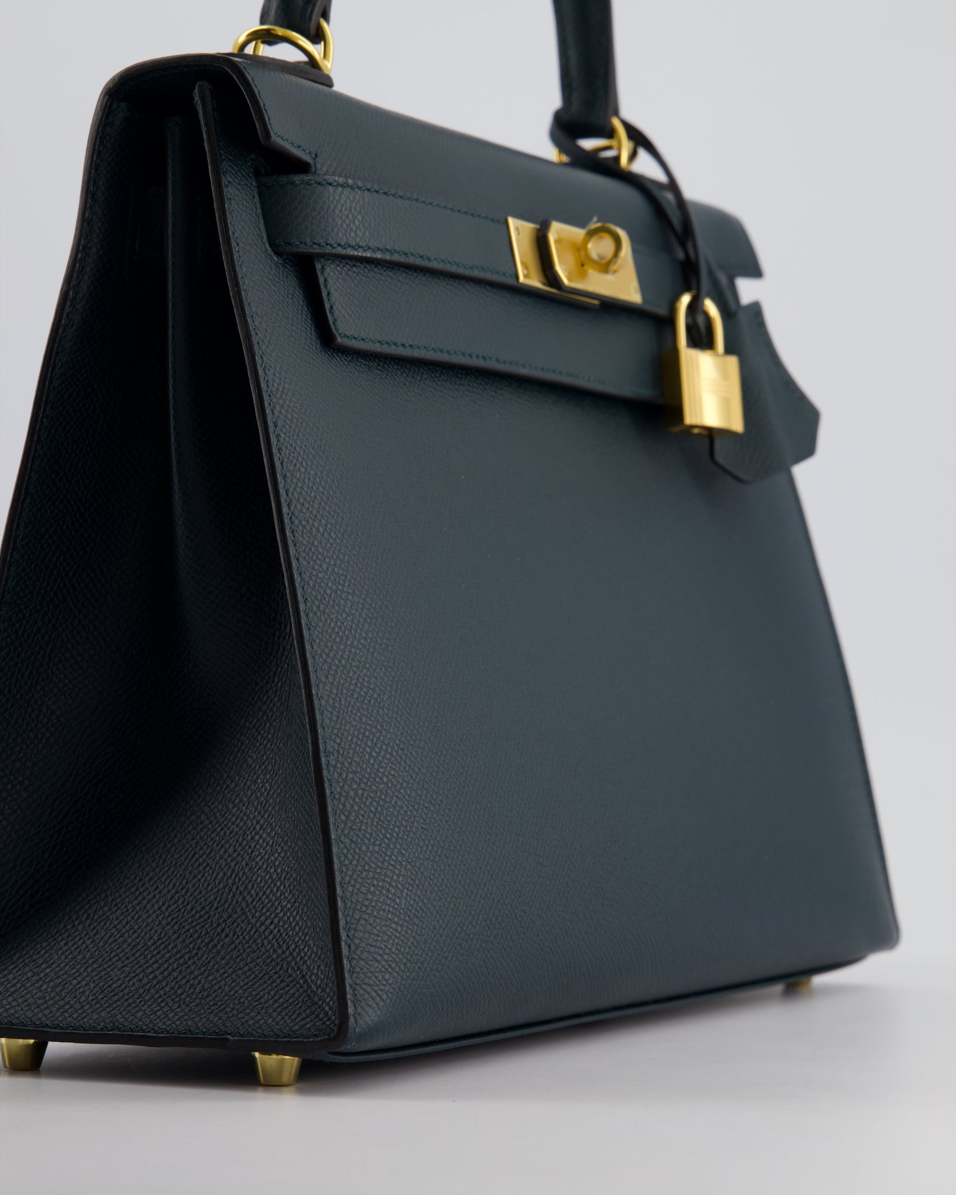 Hermes Kelly 28cm Bag in Vert Cypress Epsom Leather with Gold Hardware