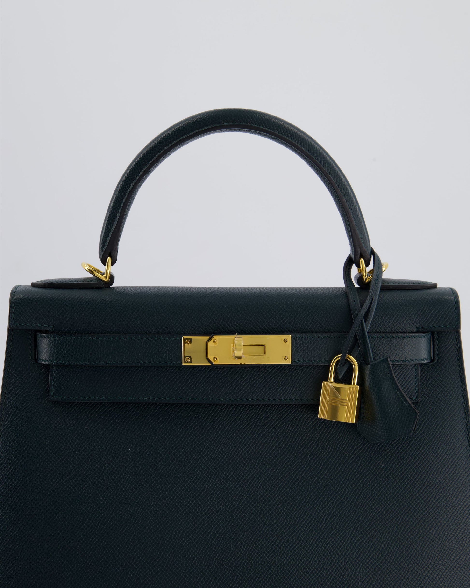 Hermes Kelly 28cm Bag in Vert Cypress Epsom Leather with Gold Hardware