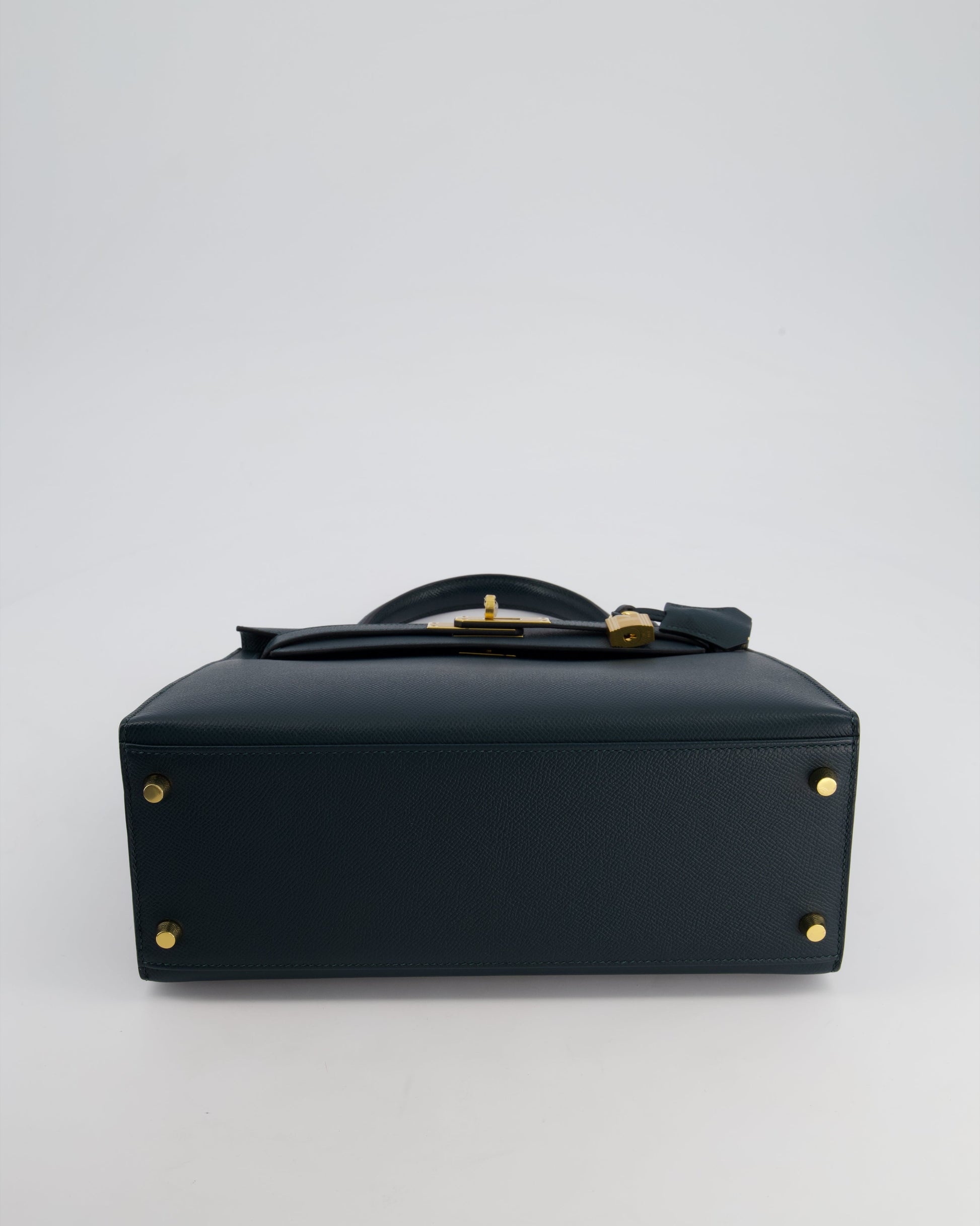 Hermes Kelly 28cm Bag in Vert Cypress Epsom Leather with Gold Hardware