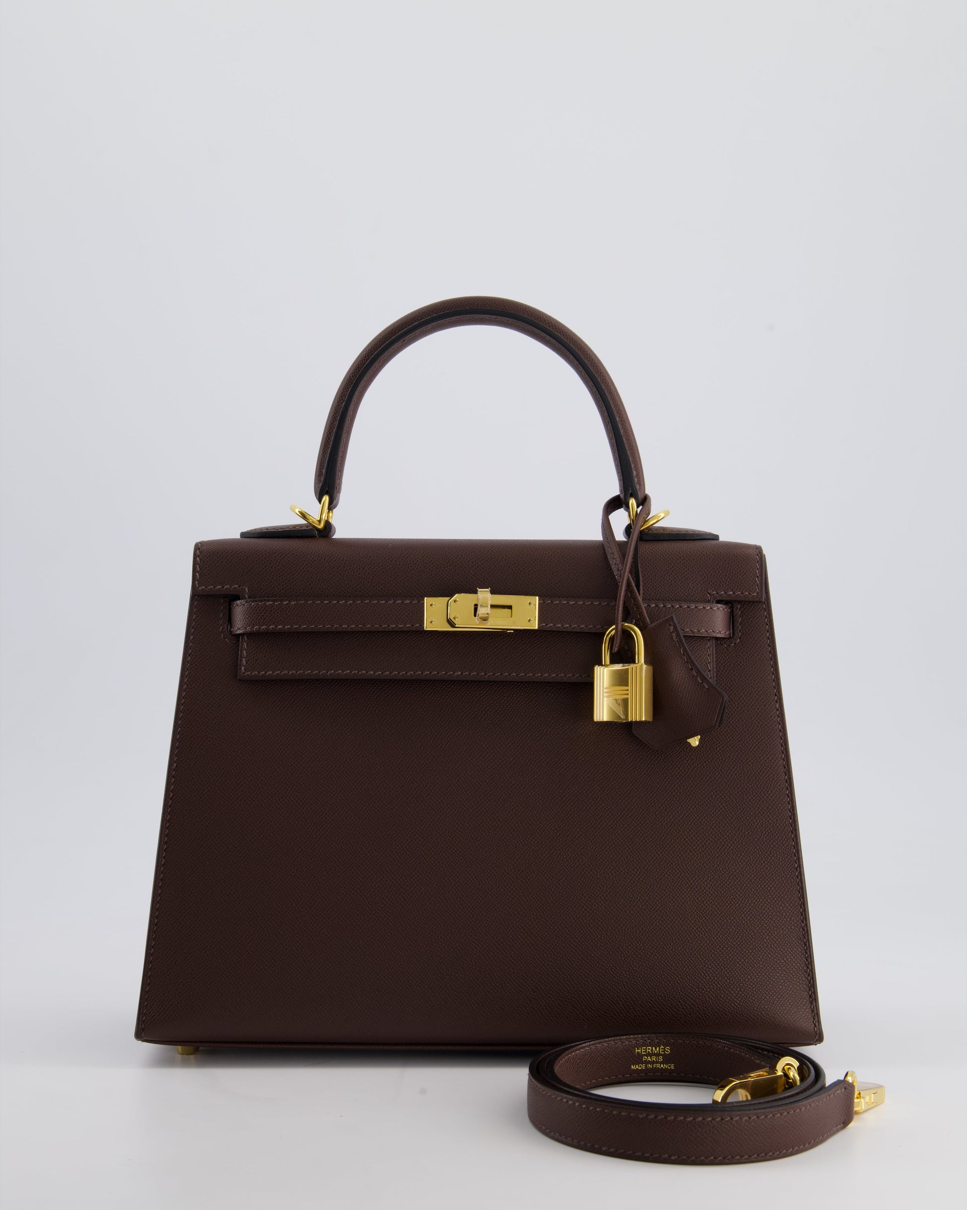 Hermes Kelly Sellier 25cm Bag in Rouge Sellier Madame Leather with Gold Hardware
