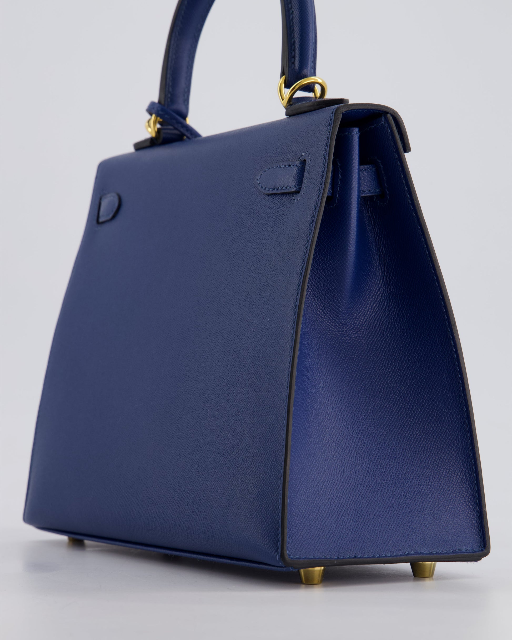 Hermes Kelly 25cm Sellier Bag in Deep Blue Madame Leather with Gold Hardware