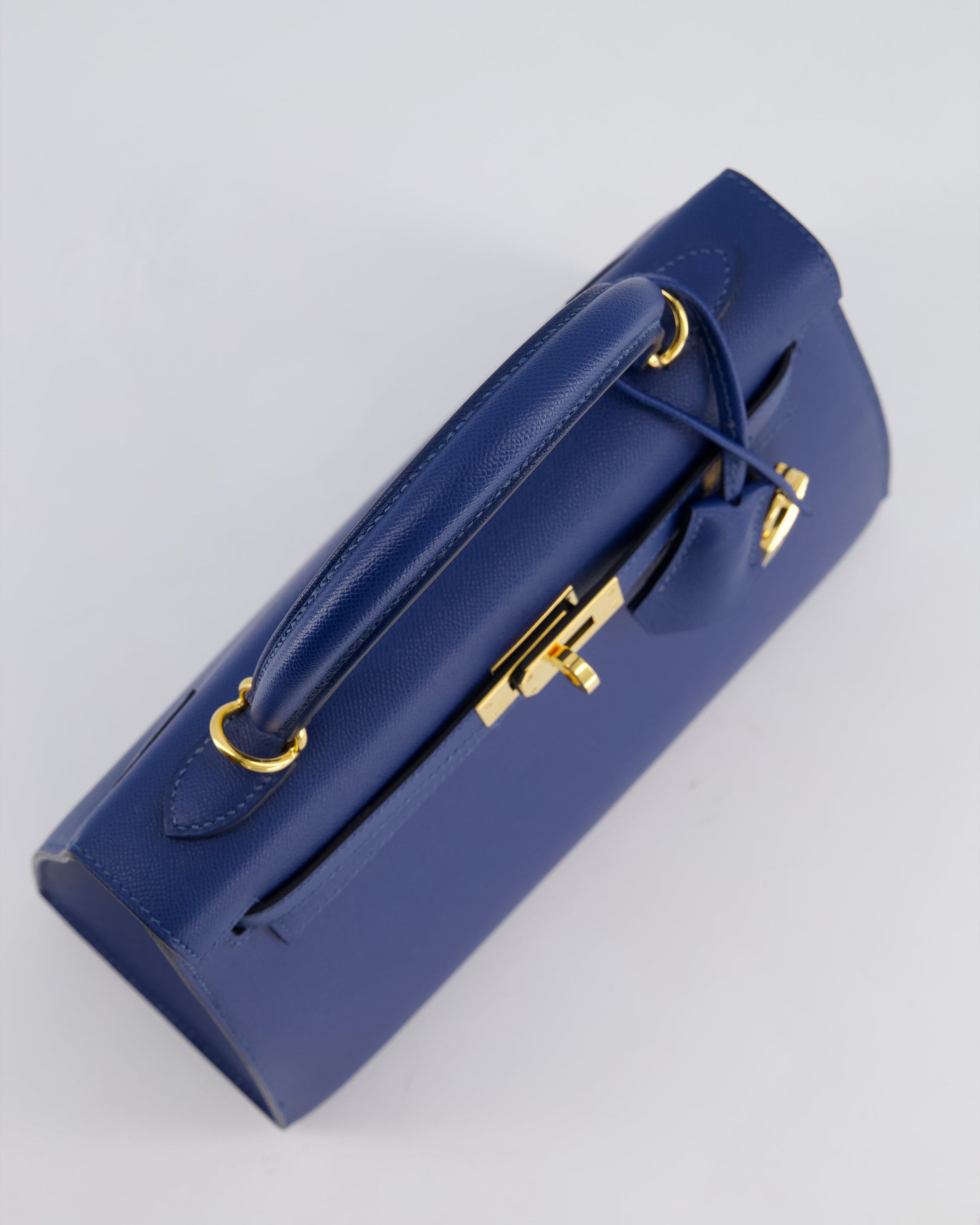 Hermes Kelly 25cm Sellier Bag in Deep Blue Madame Leather with Gold Hardware
