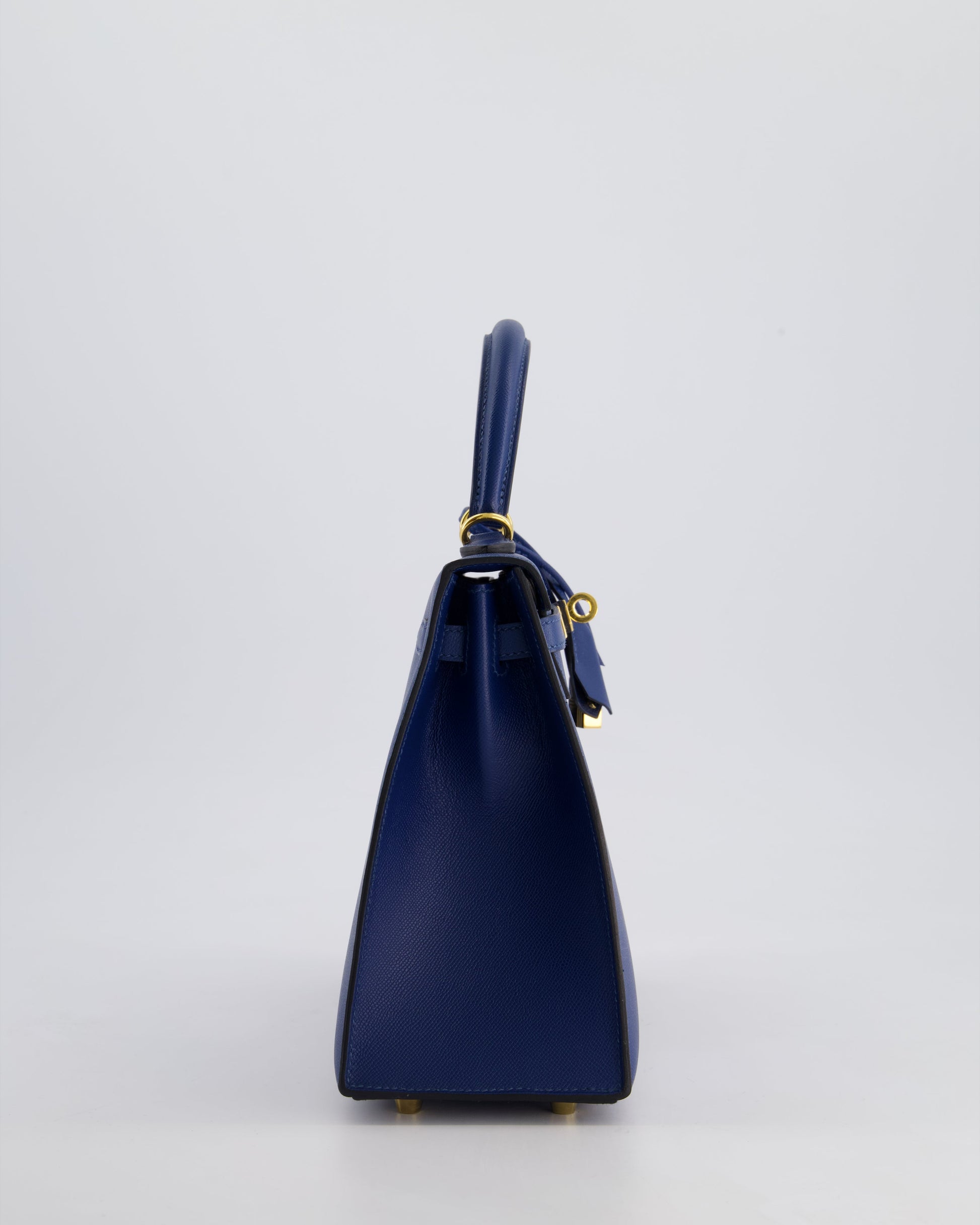 Hermes Kelly 25cm Sellier Bag in Deep Blue Madame Leather with Gold Hardware