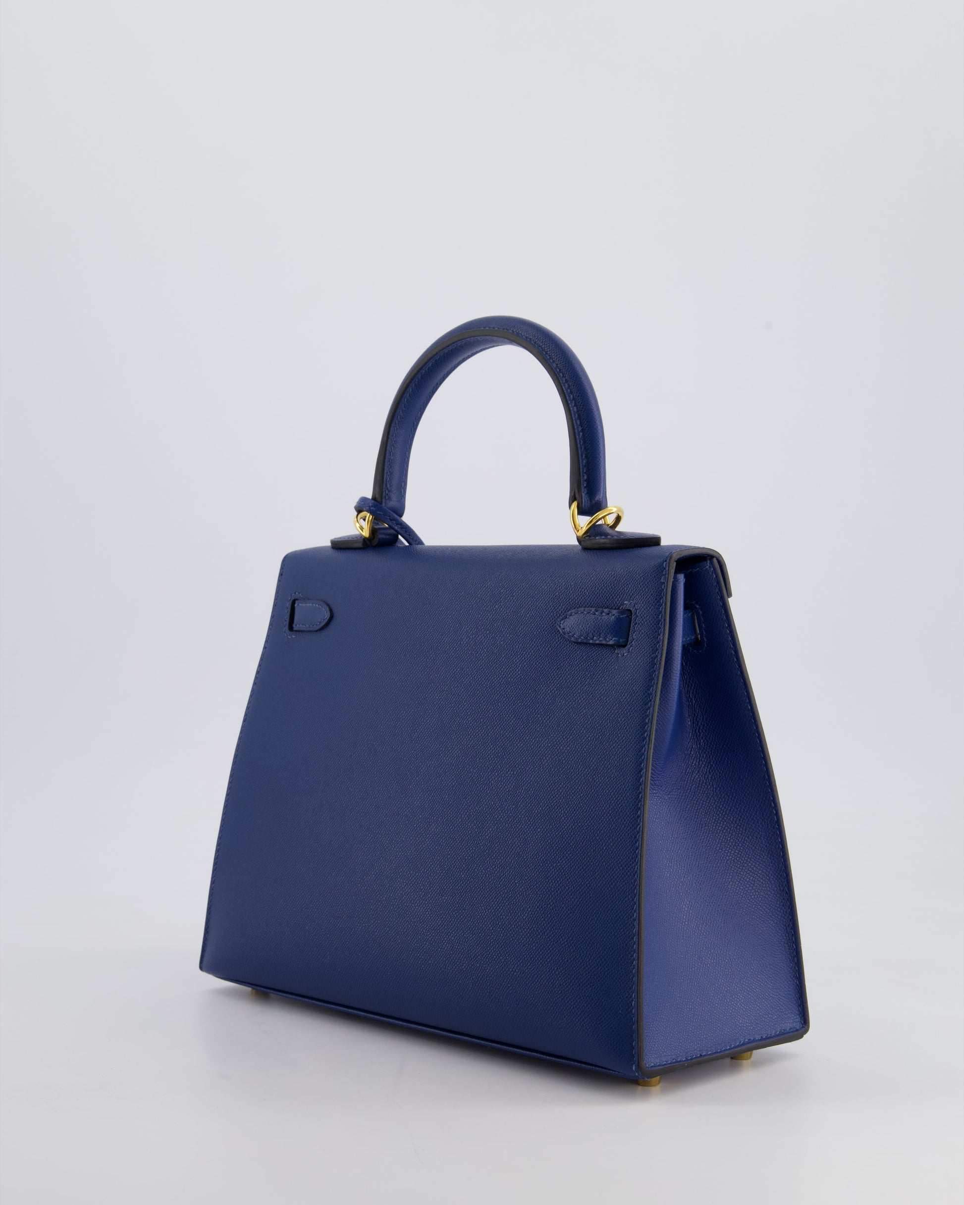 Hermes Kelly 25cm Sellier Bag in Deep Blue Madame Leather with Gold Hardware