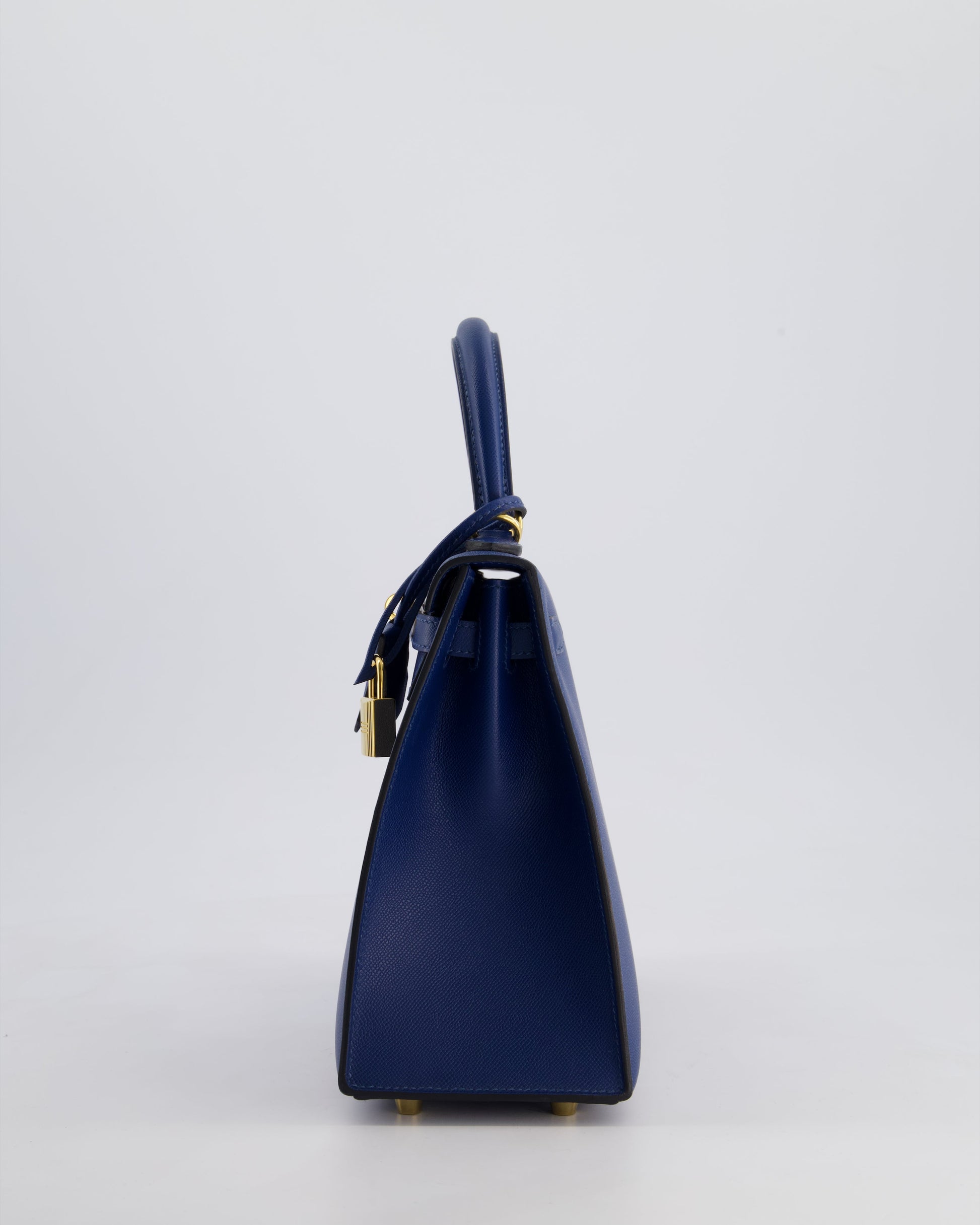 Hermes Kelly 25cm Sellier Bag in Deep Blue Madame Leather with Gold Hardware