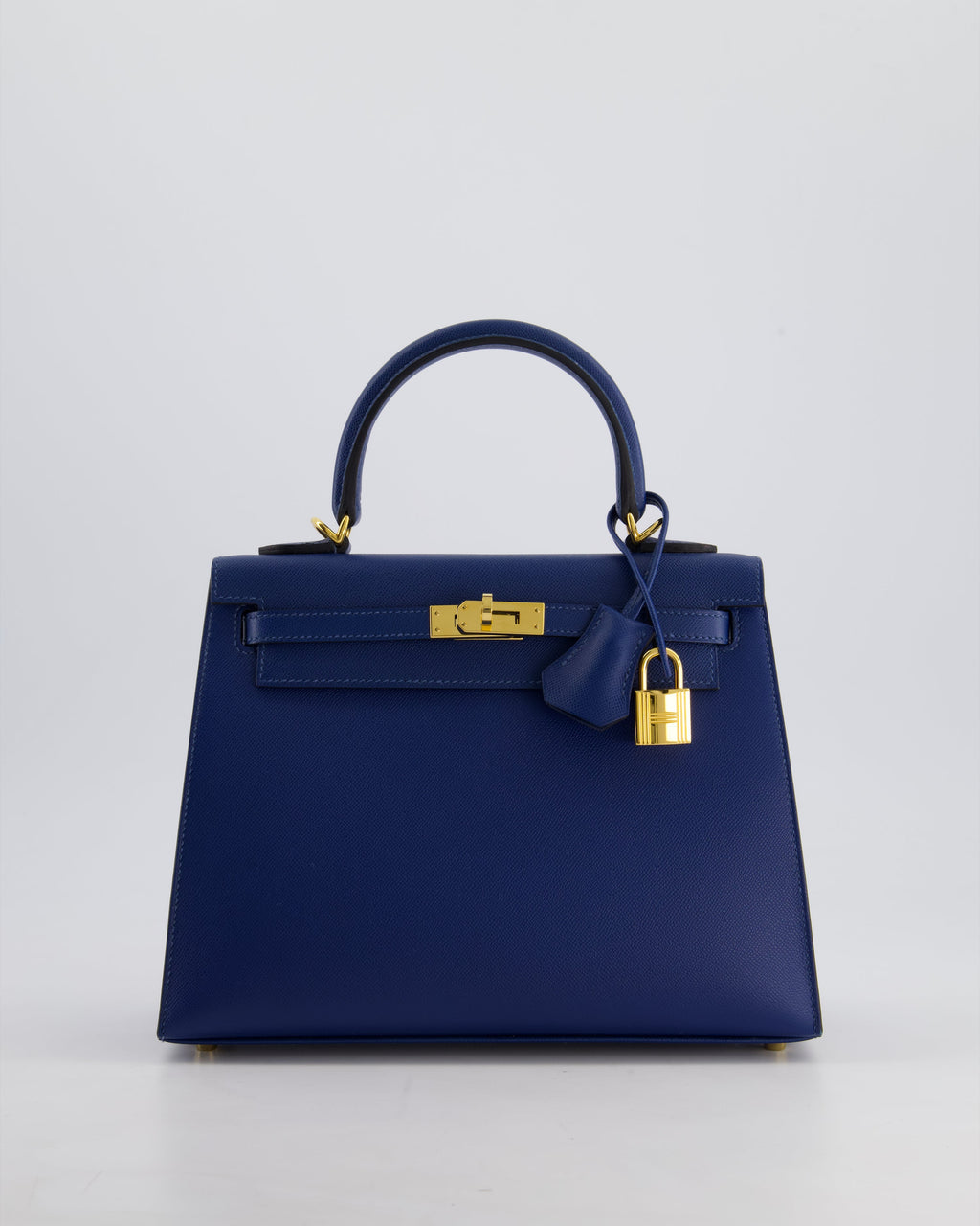 Hermes Kelly 25cm Sellier Bag in Deep Blue Madame Leather with Gold Hardware