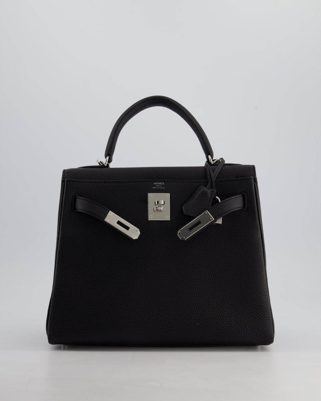 Hermes Kelly 28cm Retourne Bag in Black Togo Leather with Palladium Hardware
