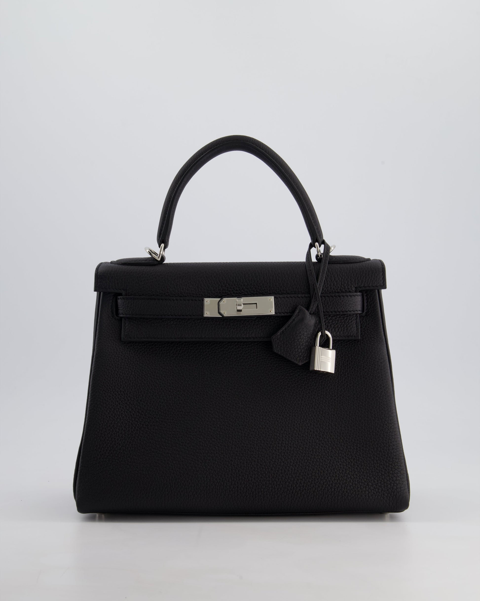 Hermes Kelly 28cm Retourne Bag in Black Togo Leather with Palladium Hardware