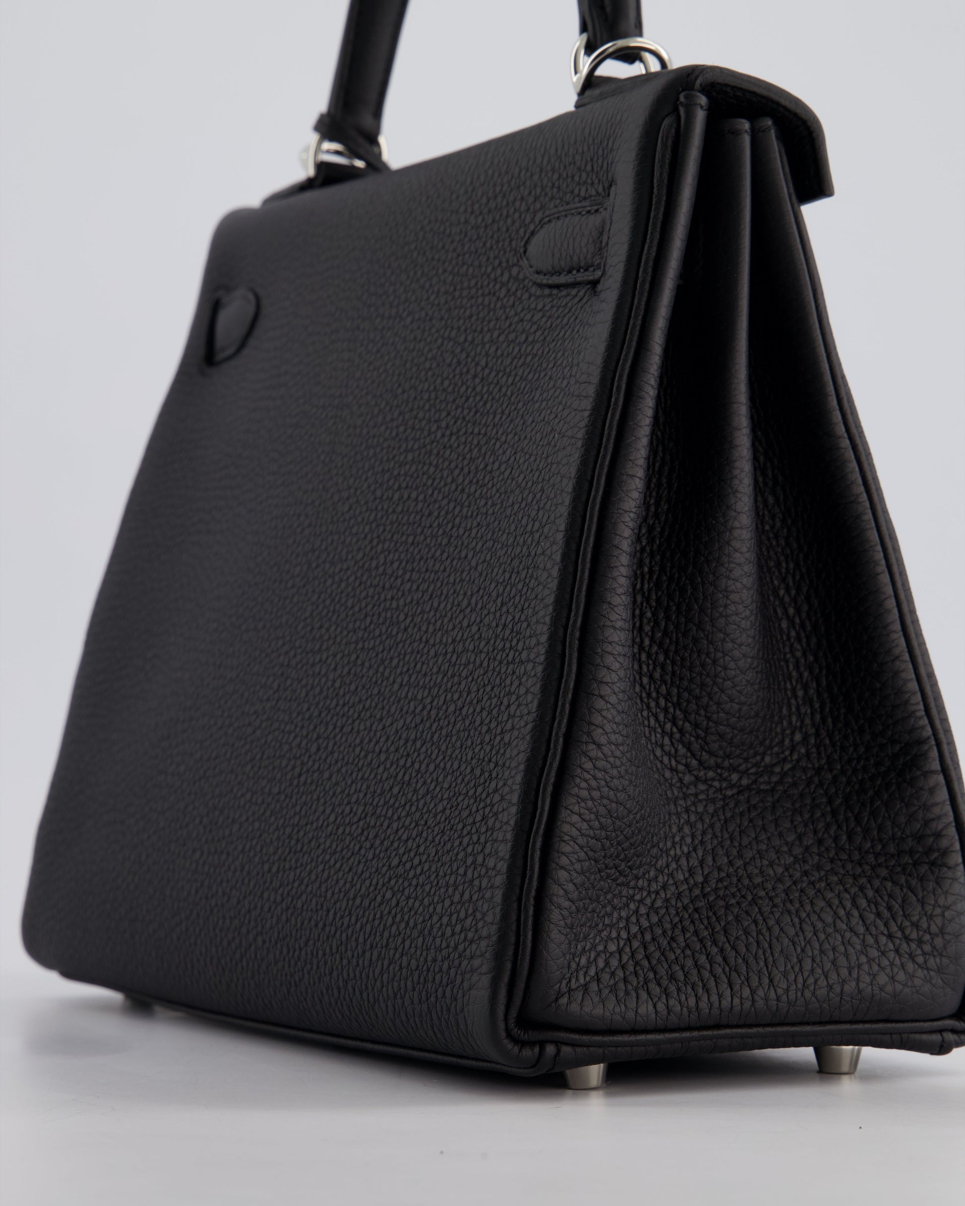 Hermes Kelly 28cm Retourne Bag in Black Togo Leather with Palladium Hardware