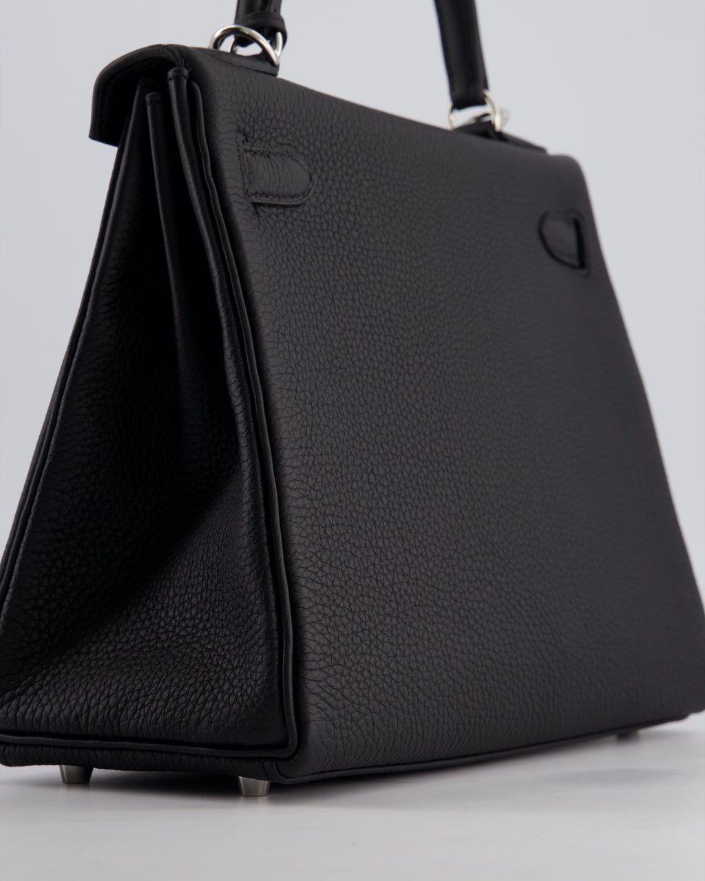 Hermes Kelly 28cm Retourne Bag in Black Togo Leather with Palladium Hardware