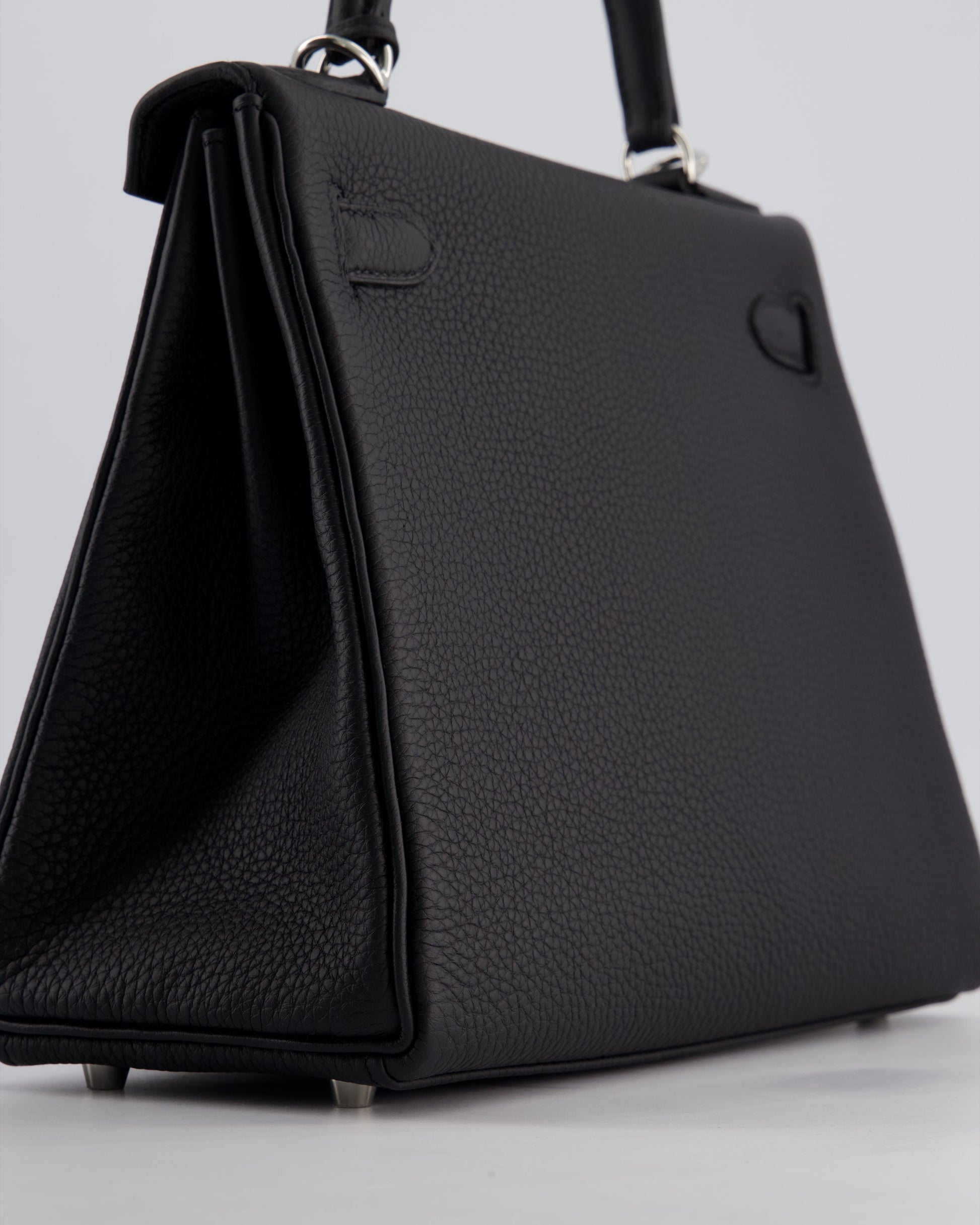 Hermes Kelly 28cm Retourne Bag in Black Togo Leather with Palladium Hardware