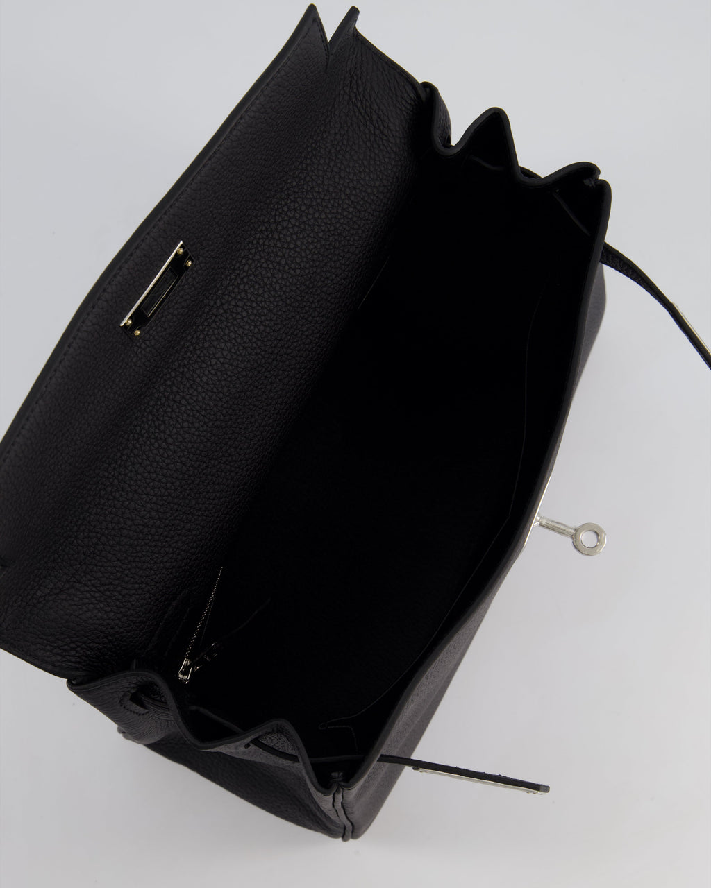 Hermes Kelly 28cm Retourne Bag in Black Togo Leather with Palladium Hardware