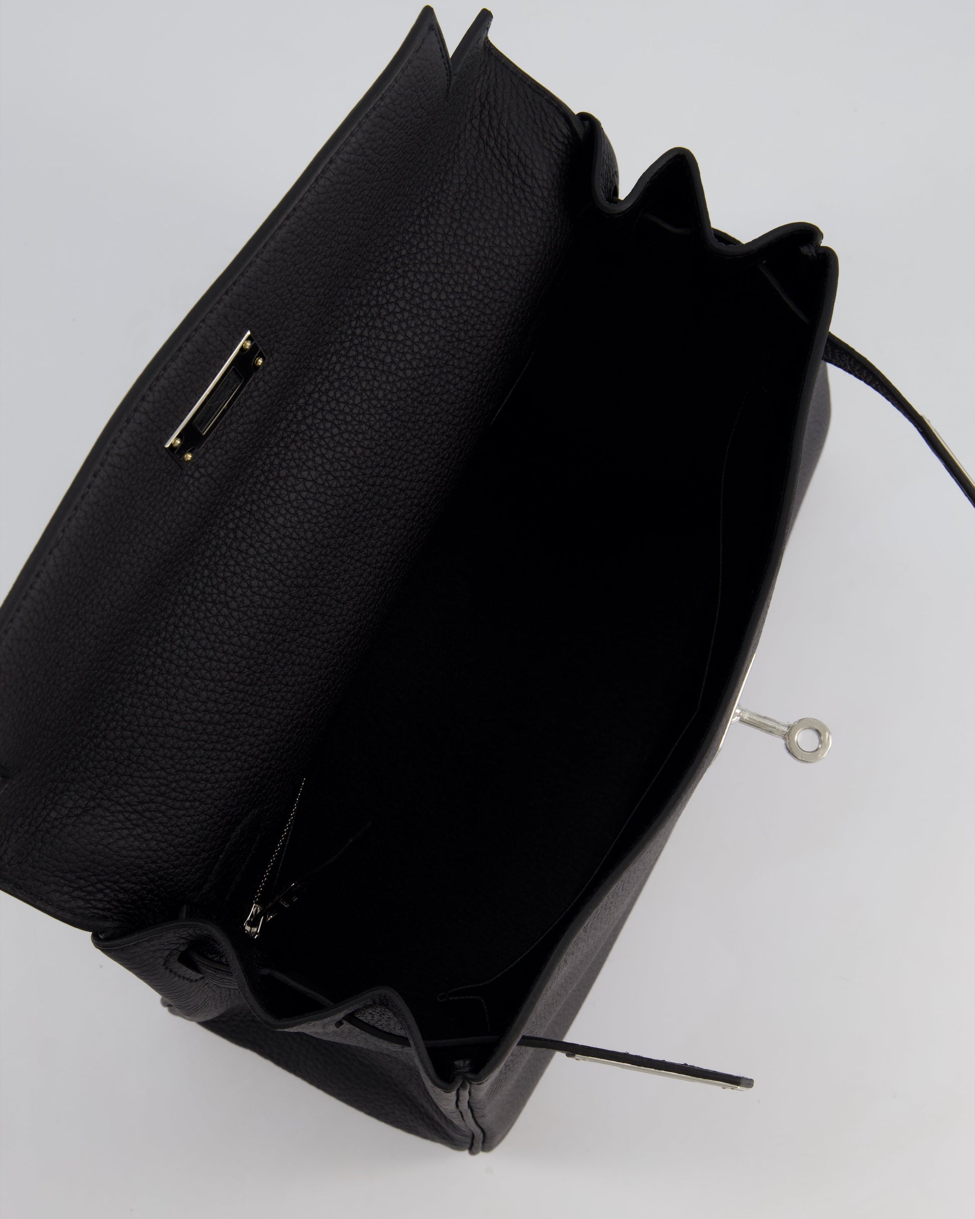 Hermes Kelly 28cm Retourne Bag in Black Togo Leather with Palladium Hardware