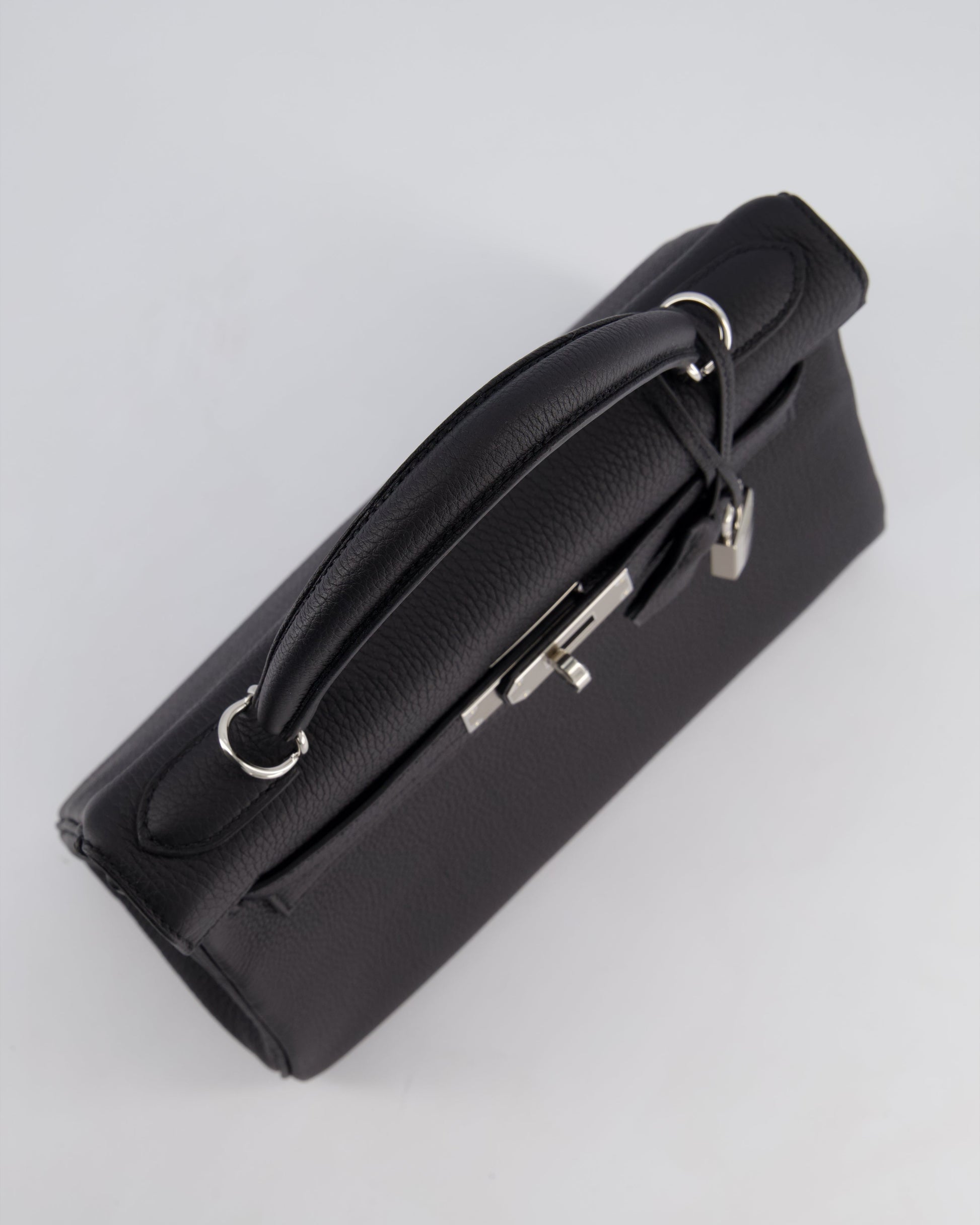 Hermes Kelly 28cm Retourne Bag in Black Togo Leather with Palladium Hardware