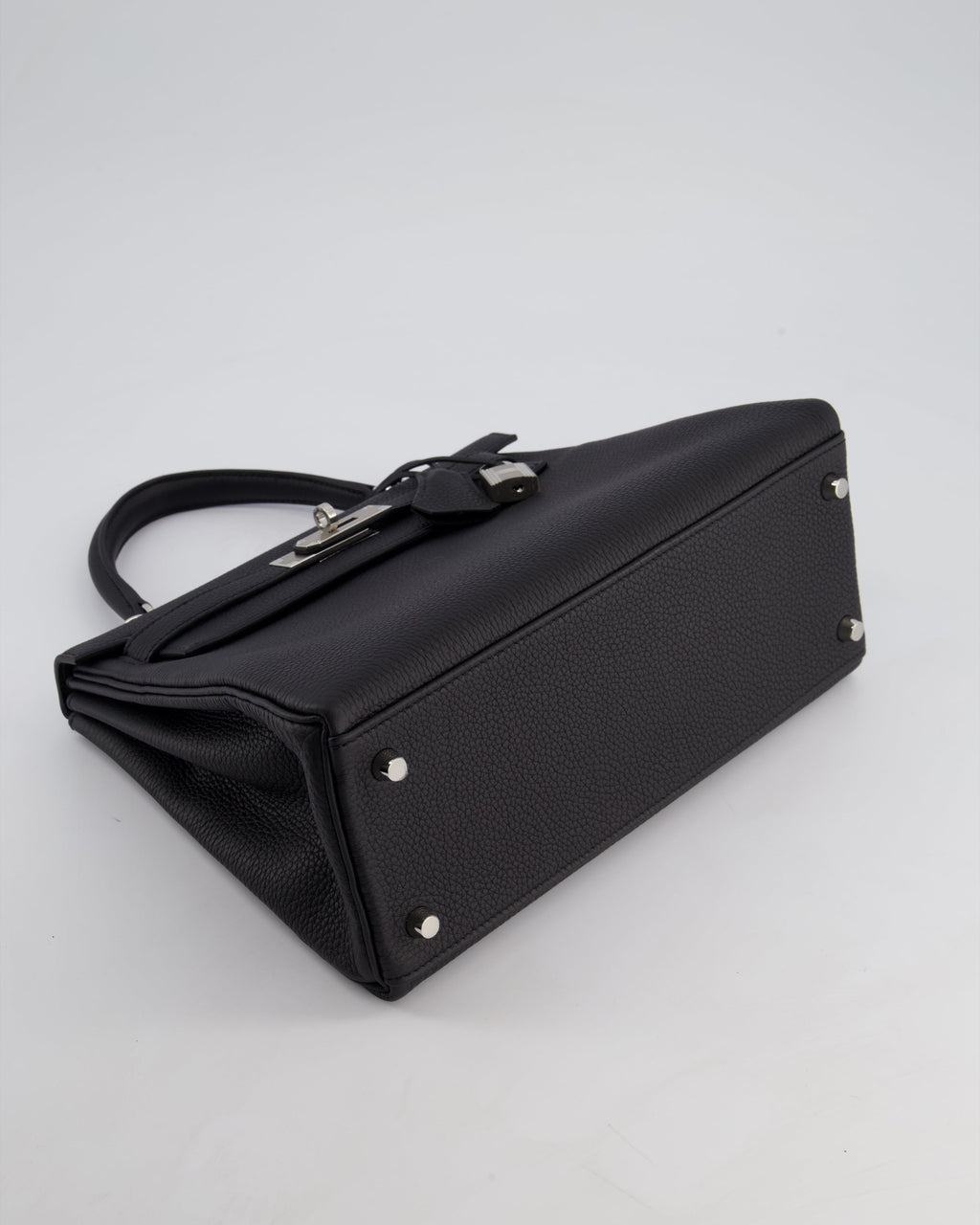 Hermes Kelly 28cm Retourne Bag in Black Togo Leather with Palladium Hardware