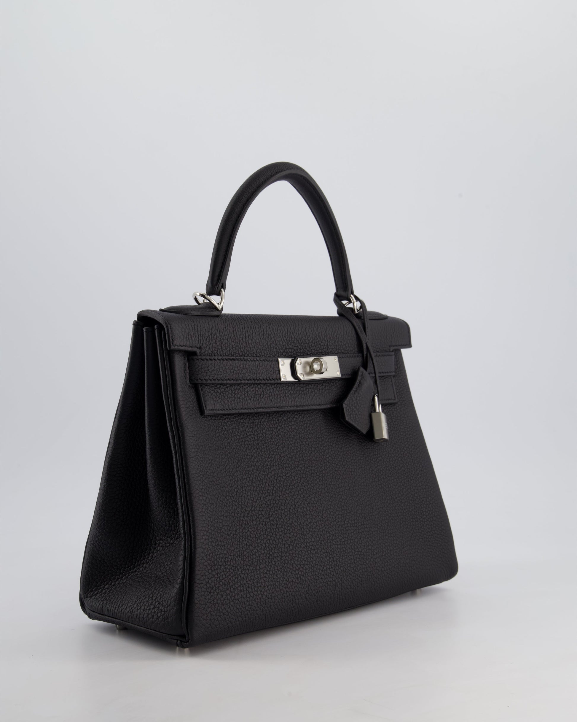 Hermes Kelly 28cm Retourne Bag in Black Togo Leather with Palladium Hardware