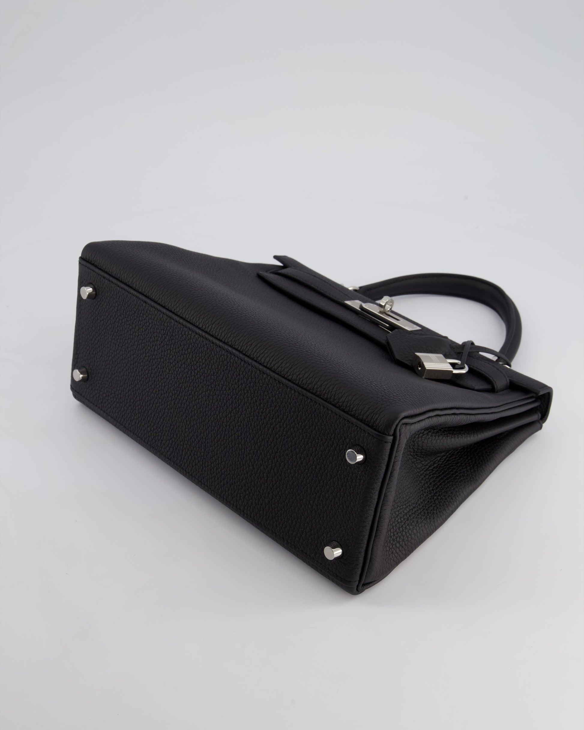 Hermes Kelly 28cm Retourne Bag in Black Togo Leather with Palladium Hardware
