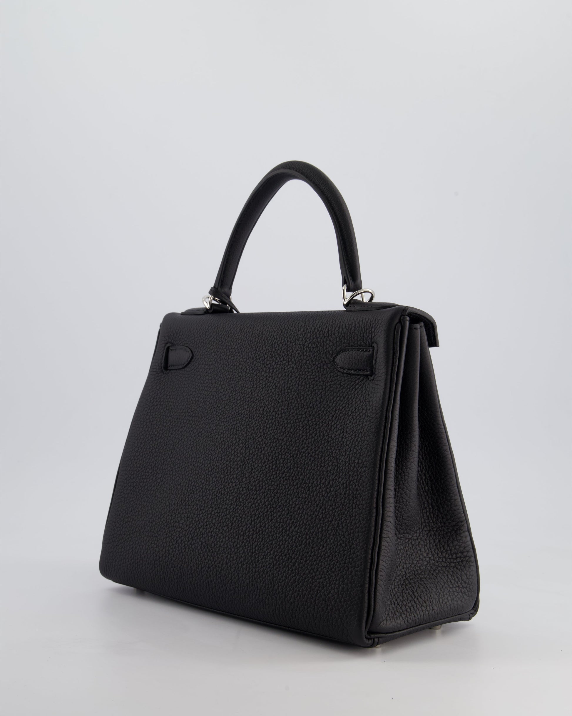 Hermes Kelly 28cm Retourne Bag in Black Togo Leather with Palladium Hardware